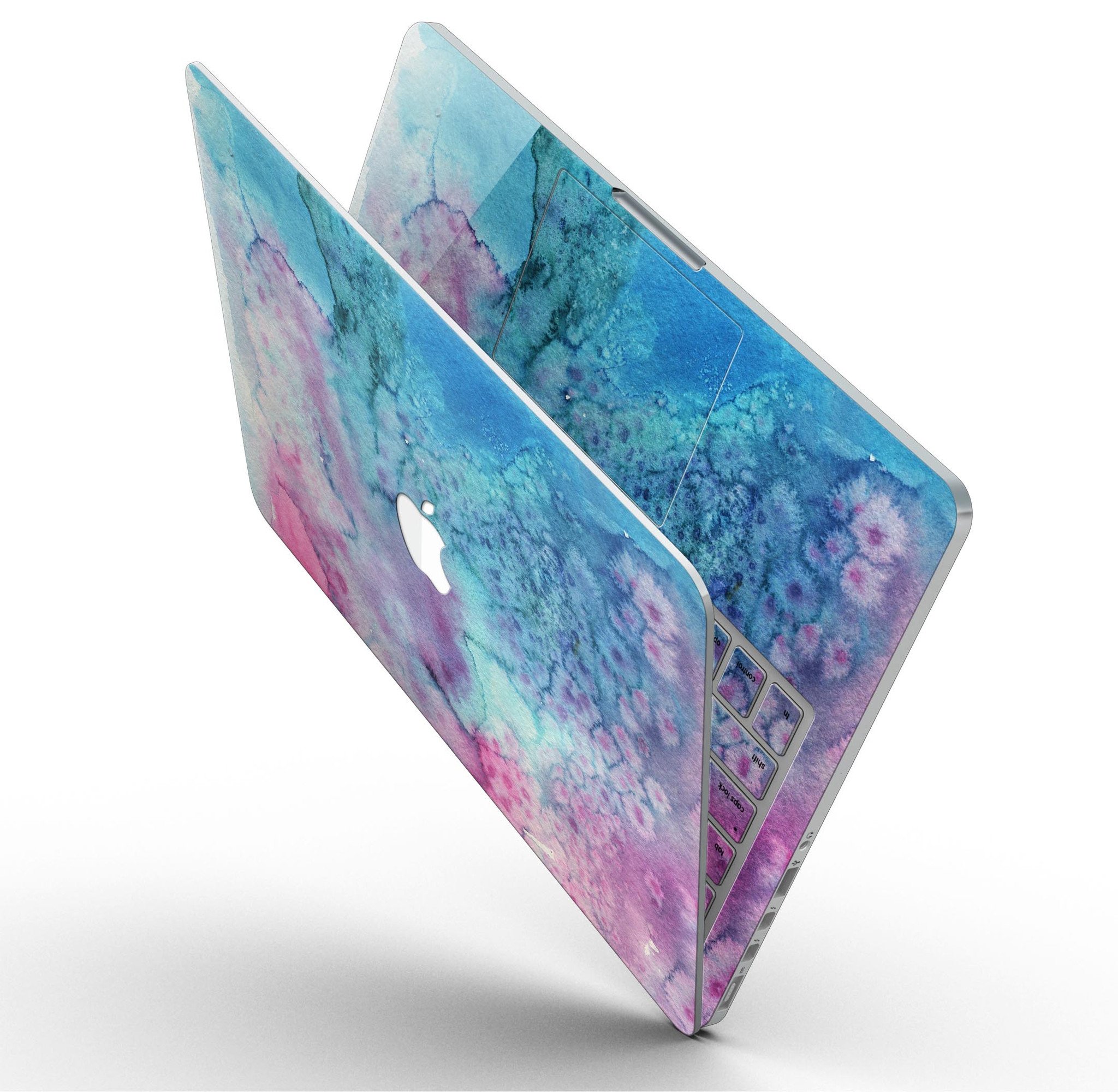 Blue 2 Absorbed Watercolor Texture skin for MacBook Pro with Retina Display, showcasing vibrant colors and a stylish design.