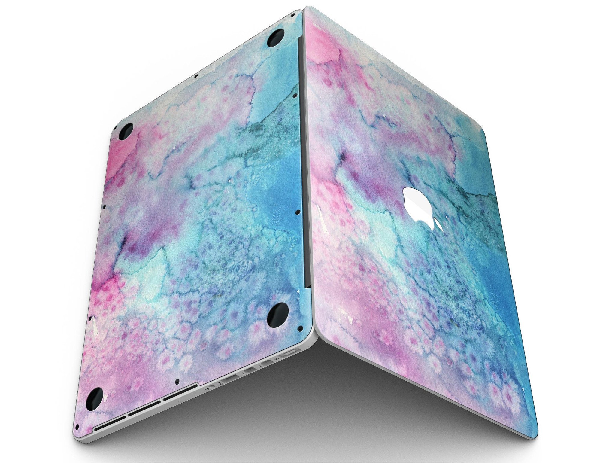 Blue 2 Absorbed Watercolor Texture skin for MacBook Pro with Retina Display, showcasing vibrant colors and a stylish design.