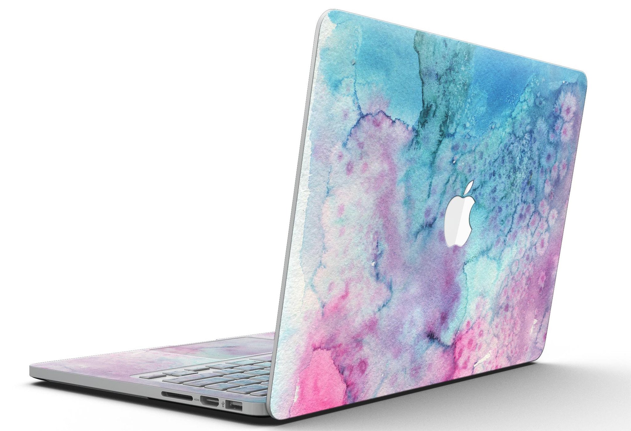 Blue 2 Absorbed Watercolor Texture skin for MacBook Pro with Retina Display, showcasing vibrant colors and a stylish design.