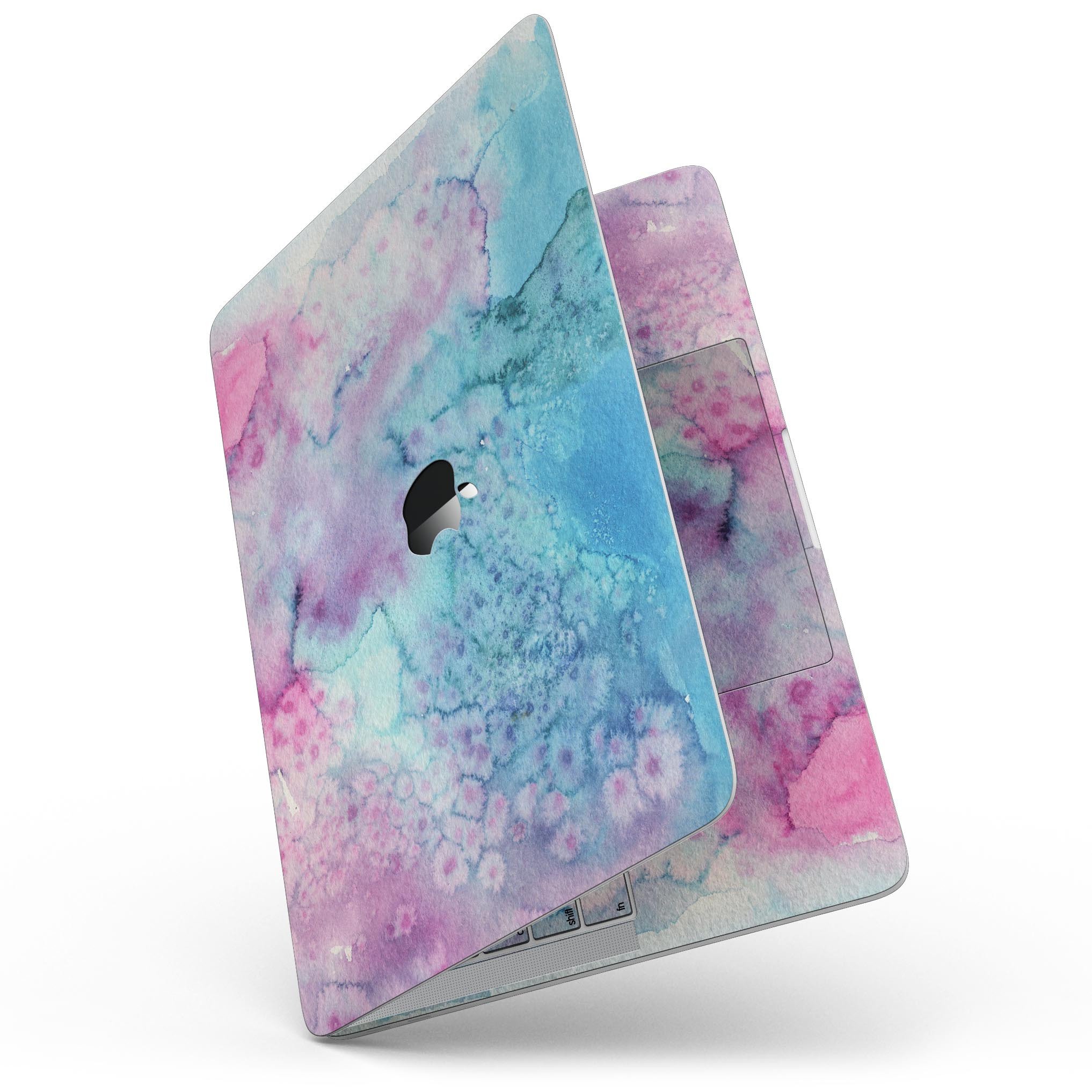 Blue 2 Absorbed Watercolor Texture skin for MacBook Pro with Touch Bar, showcasing vibrant colors and a stylish design.