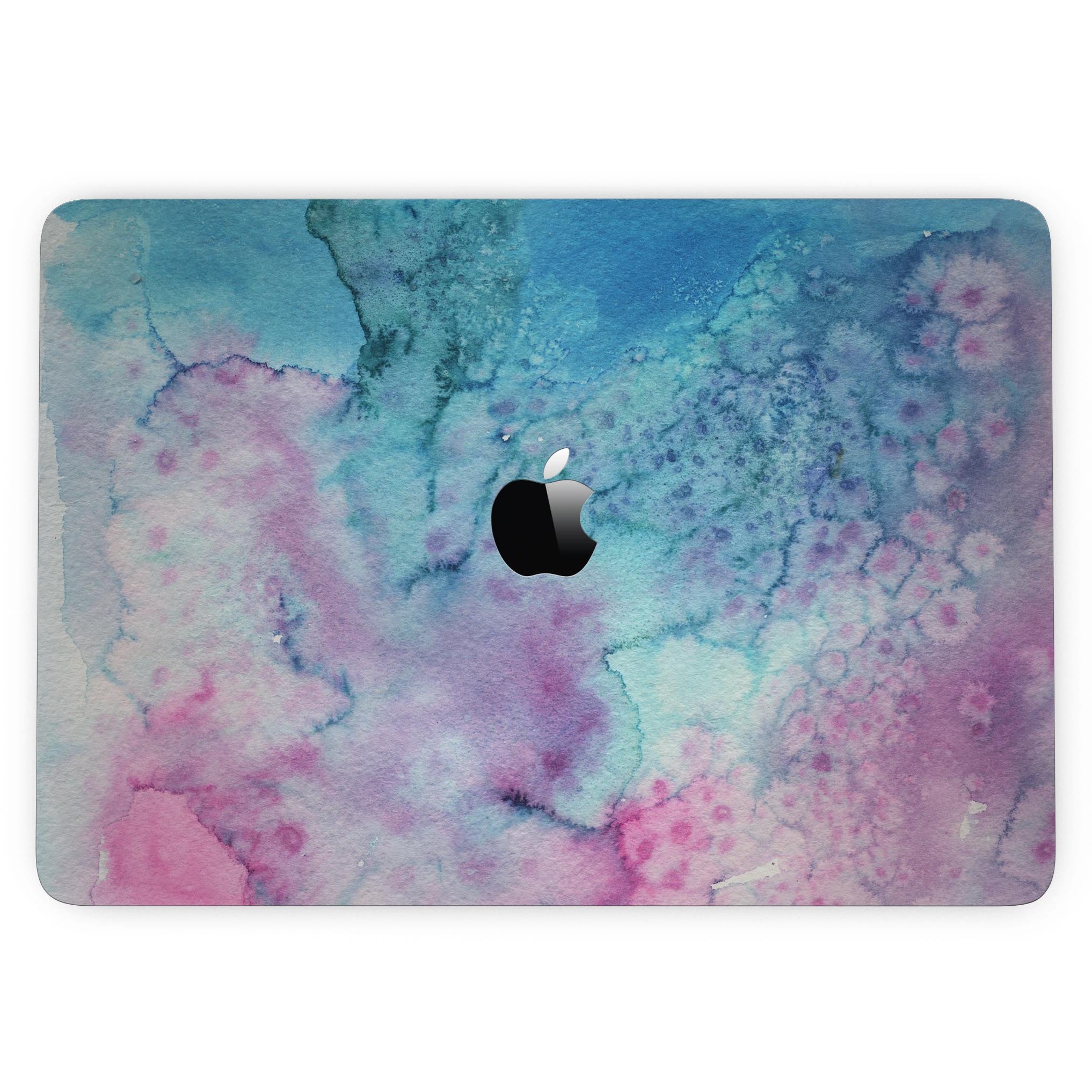 Blue 2 Absorbed Watercolor Texture skin for MacBook Pro with Touch Bar, showcasing vibrant colors and a stylish design.