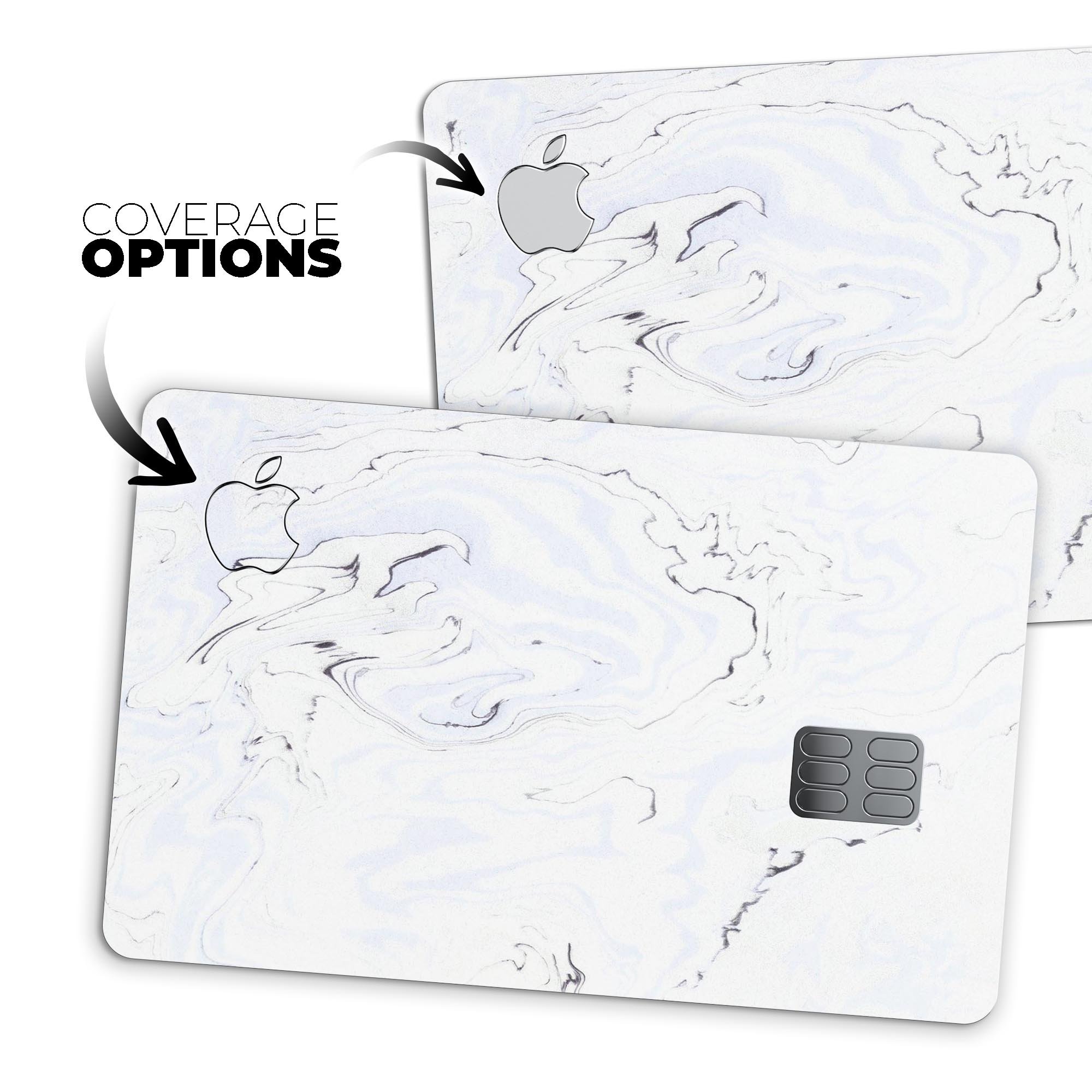 Blue 22 Textured Marble decal skin for Apple Card, showcasing its premium design and protective features.