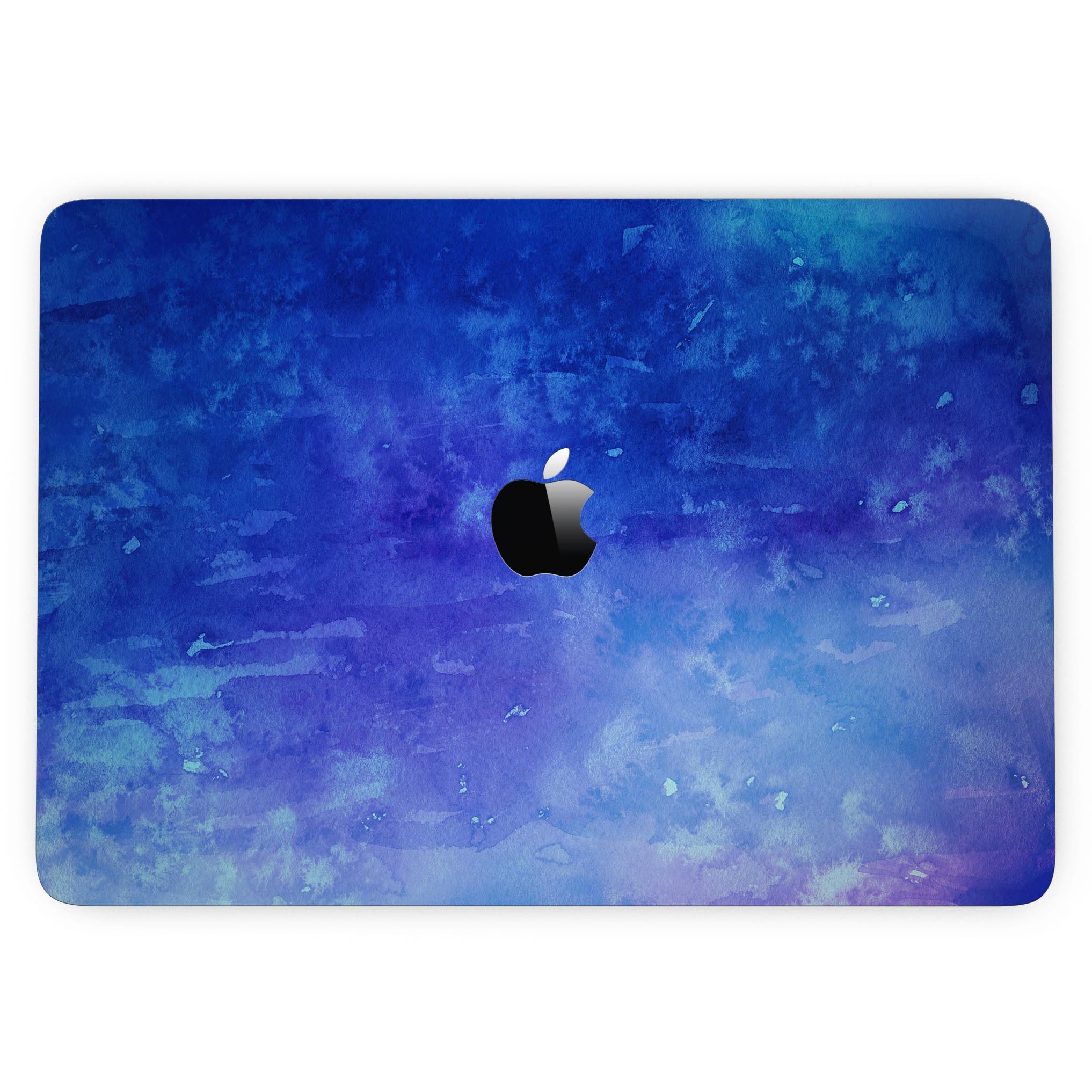 Blue 275 Absorbed Watercolor Texture skin for 13" MacBook Pro without Touch Bar, showcasing vibrant colors and artistic design.