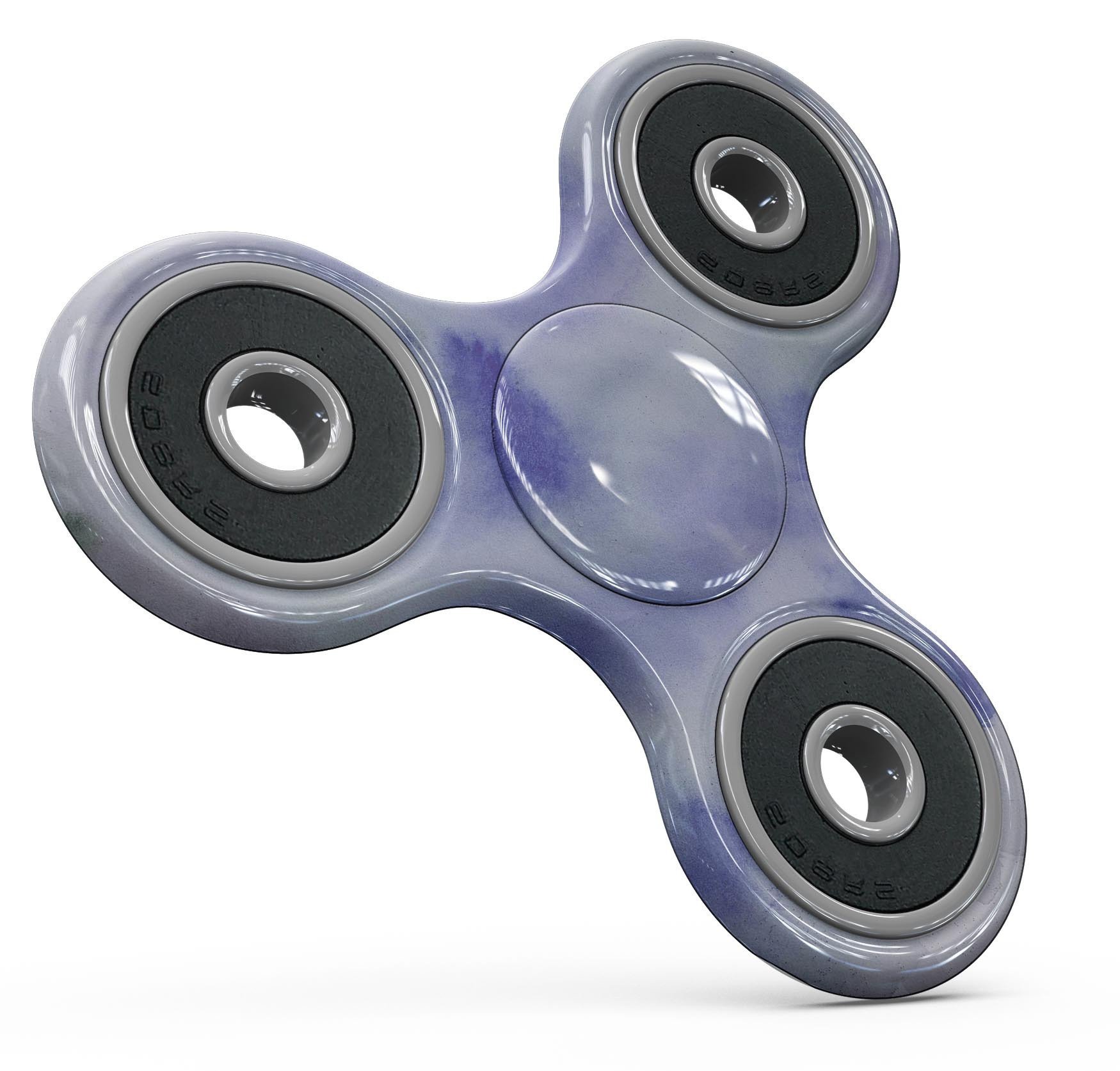 Blue 3 Absorbed Watercolor Texture Skin-Kit for fidget spinner, showcasing vibrant colors and a unique design.