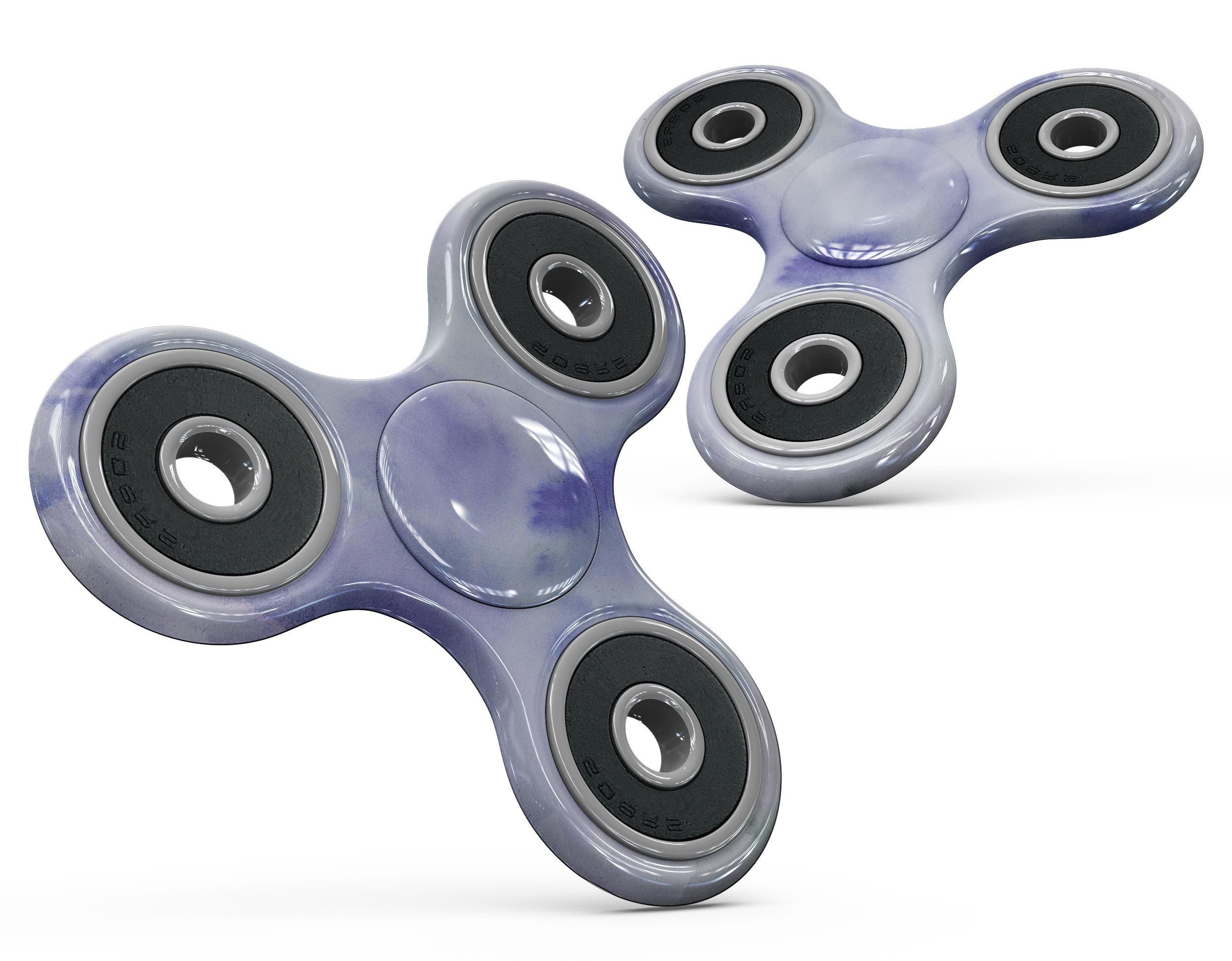 Blue 3 Absorbed Watercolor Texture Skin-Kit for fidget spinner, showcasing vibrant colors and a unique design.