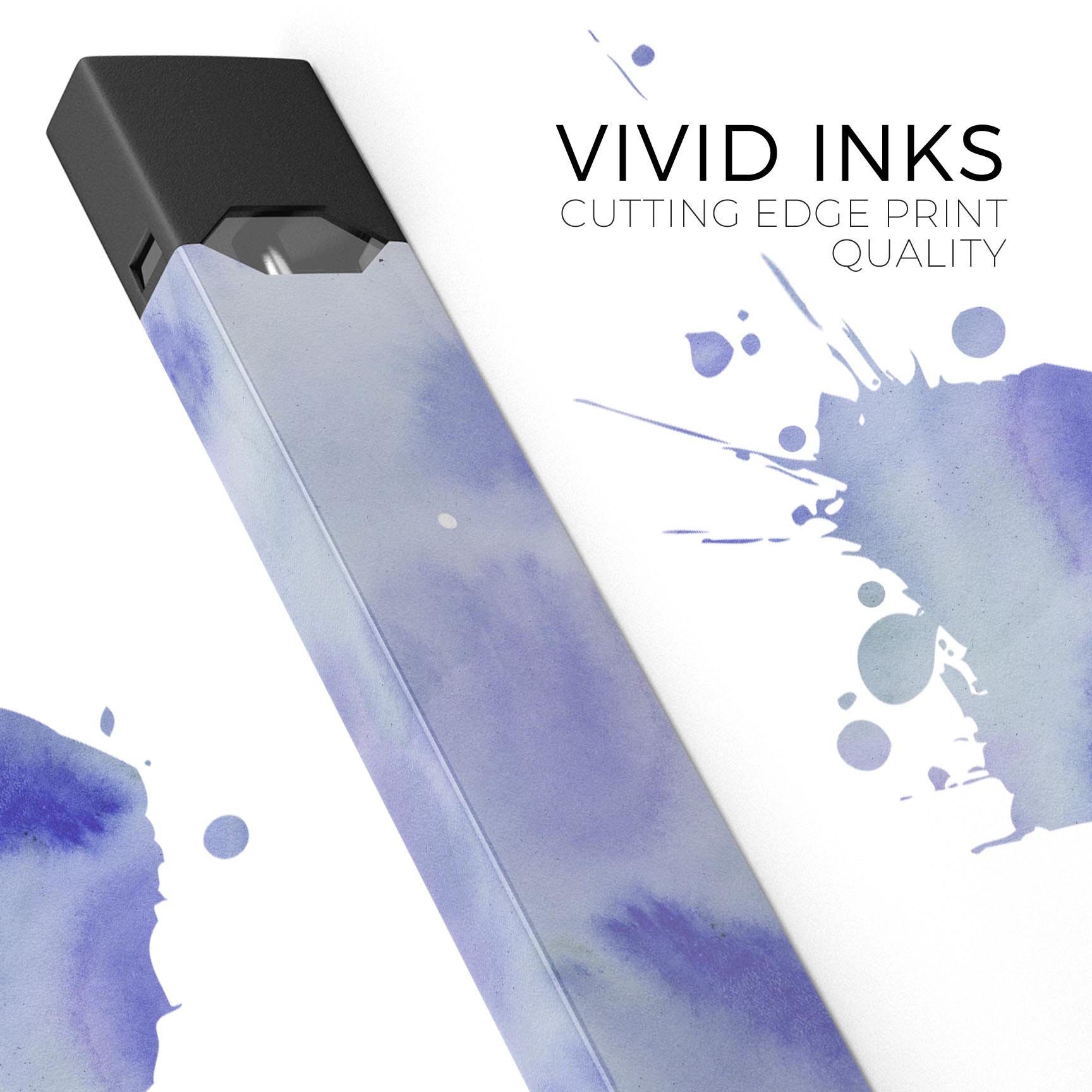 Blue 3 Absorbed Watercolor Texture decal for JUUL device, showcasing vibrant colors and a smooth finish.