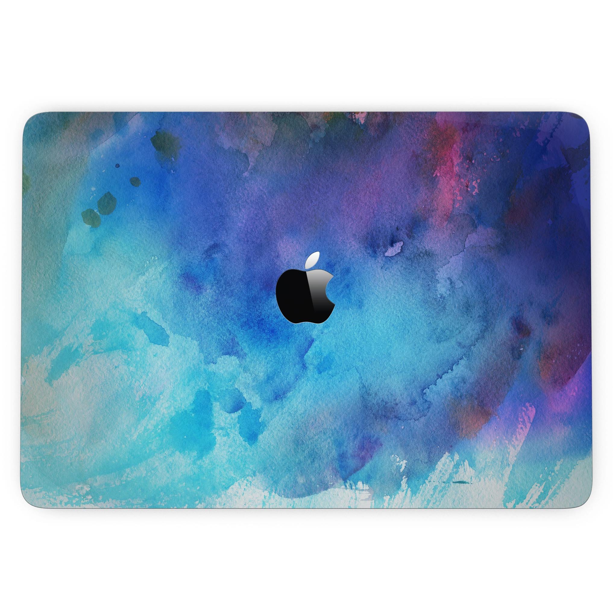 Blue 34222 Absorbed Watercolor Texture skin for 13" MacBook Pro without Touch Bar, showcasing vibrant colors and a sleek design.