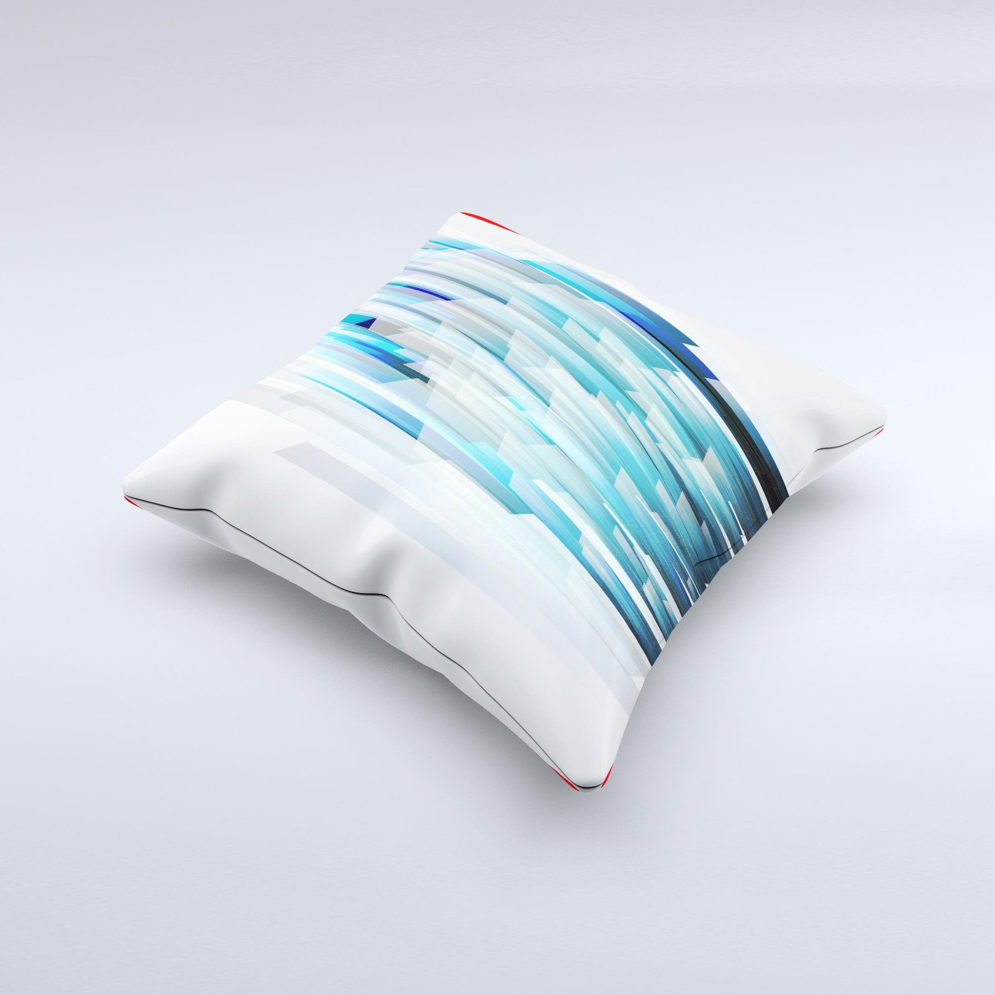 Blue decorative throw pillow featuring 3D vector spikes design, handcrafted in Virginia with high-quality materials.