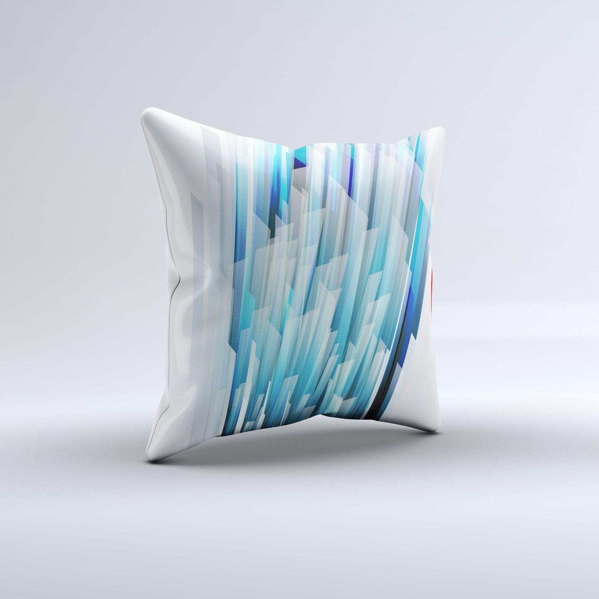 Blue decorative throw pillow featuring 3D vector spikes design, handcrafted in Virginia with high-quality materials.