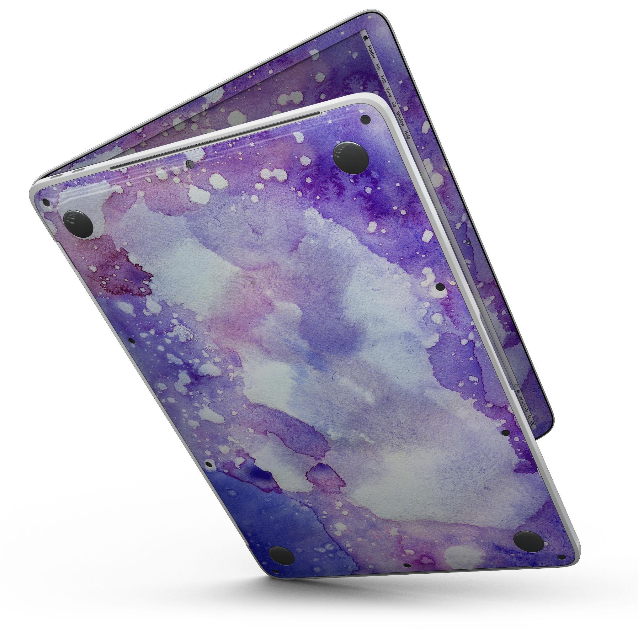 Blue 4 Absorbed Watercolor Texture skin for 13" MacBook Pro without Touch Bar, showcasing vibrant colors and artistic design.