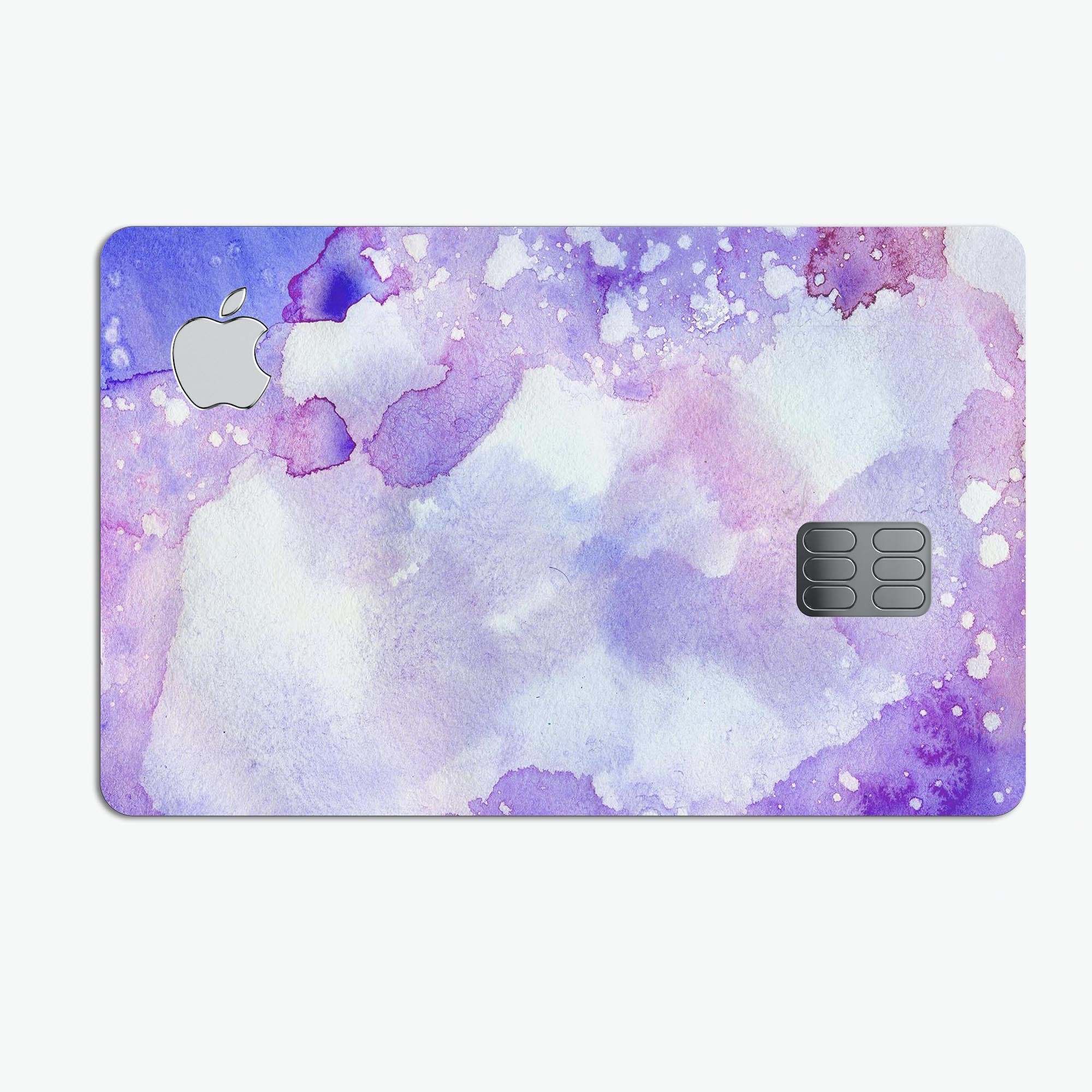 Blue 4 Absorbed Watercolor Texture decal skin for Apple Card, showcasing vibrant colors and premium vinyl material.