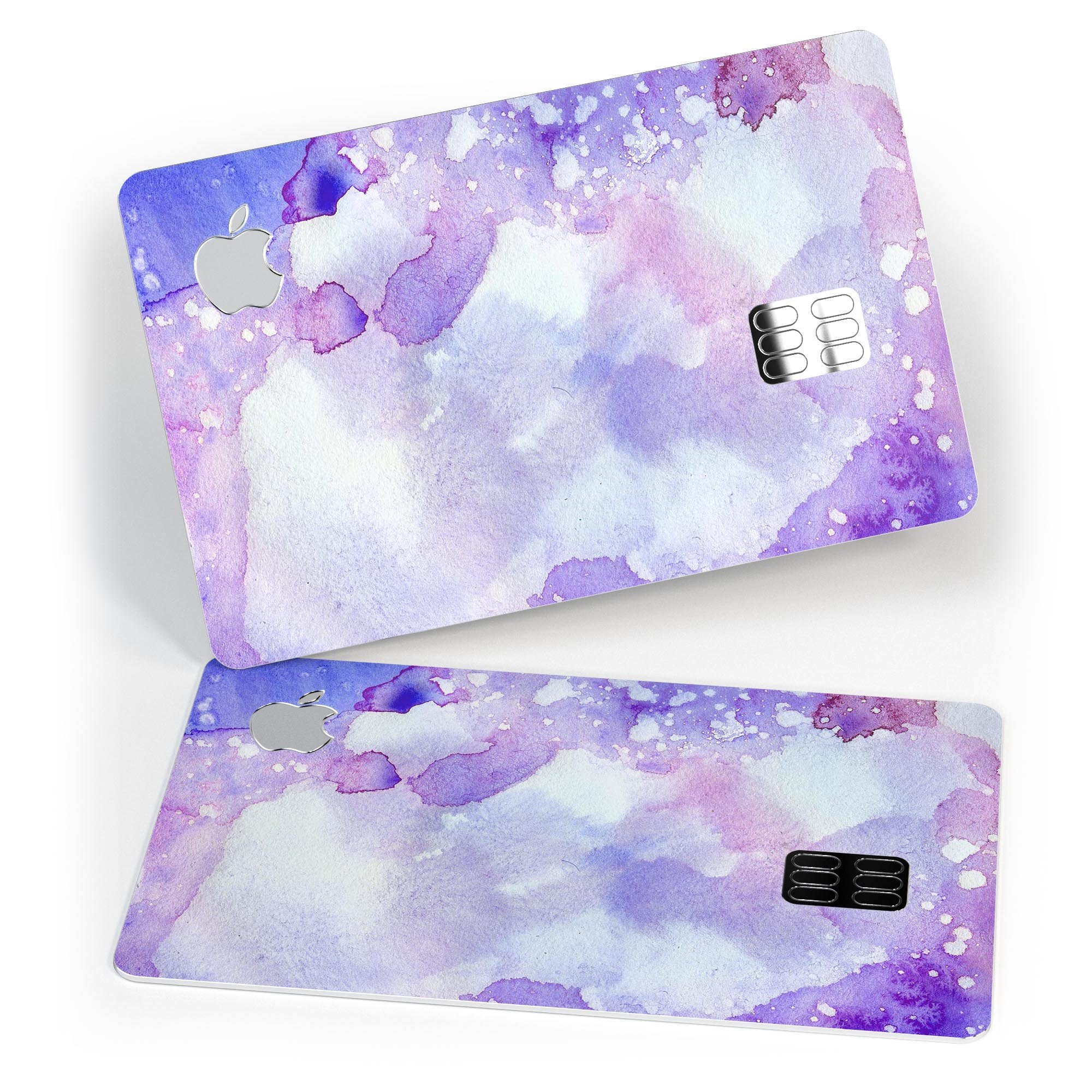 Blue 4 Absorbed Watercolor Texture decal skin for Apple Card, showcasing vibrant colors and premium vinyl material.