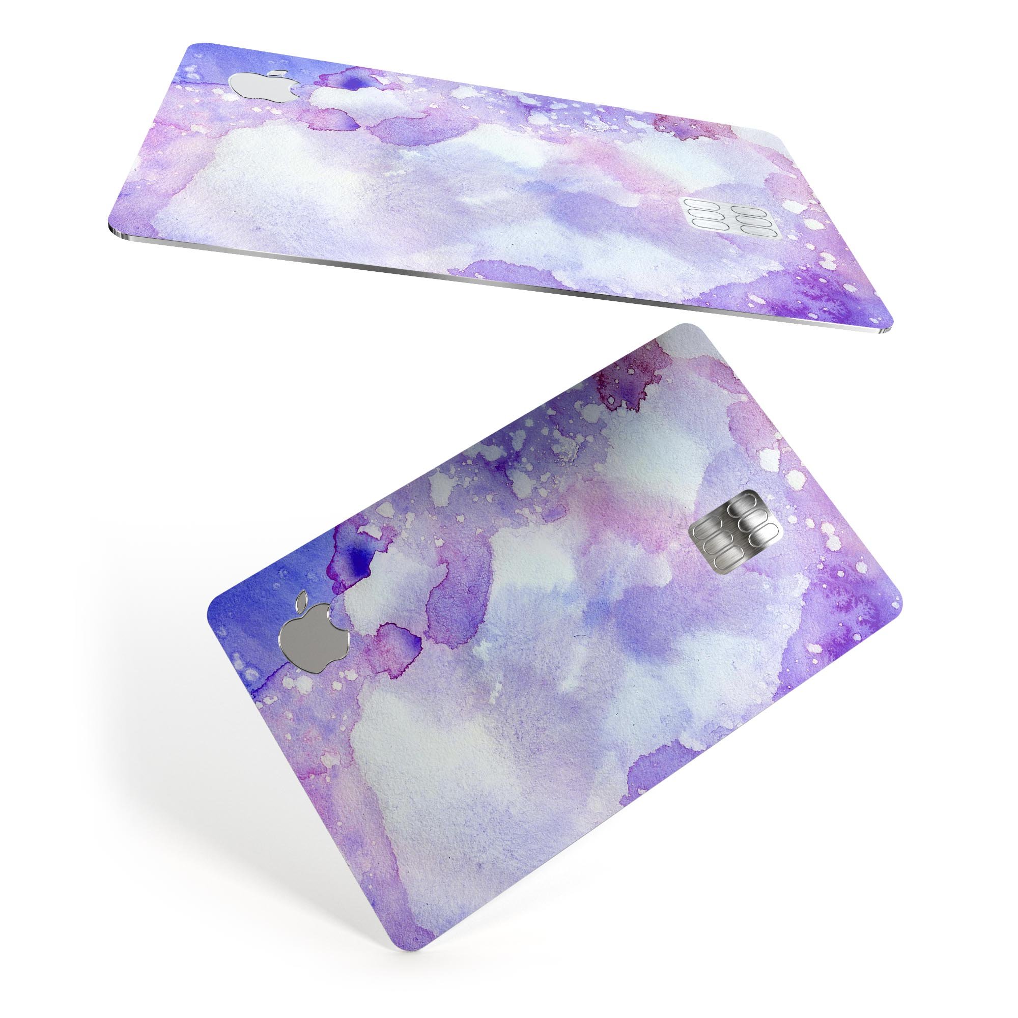 Blue 4 Absorbed Watercolor Texture decal skin for Apple Card, showcasing vibrant colors and premium vinyl material.