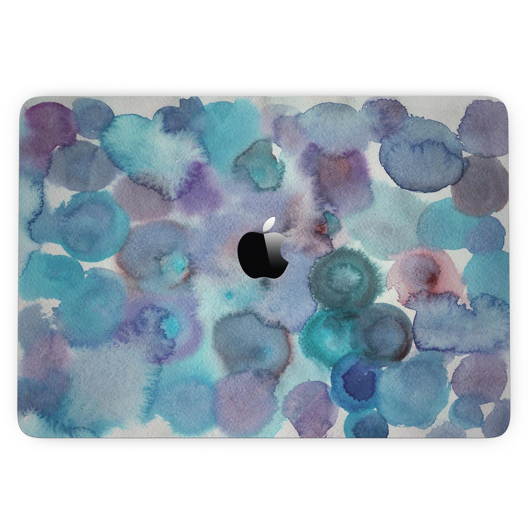 Blue 62 Absorbed Watercolor Texture skin for 13" MacBook Pro without Touch Bar, showcasing vibrant colors and artistic design.