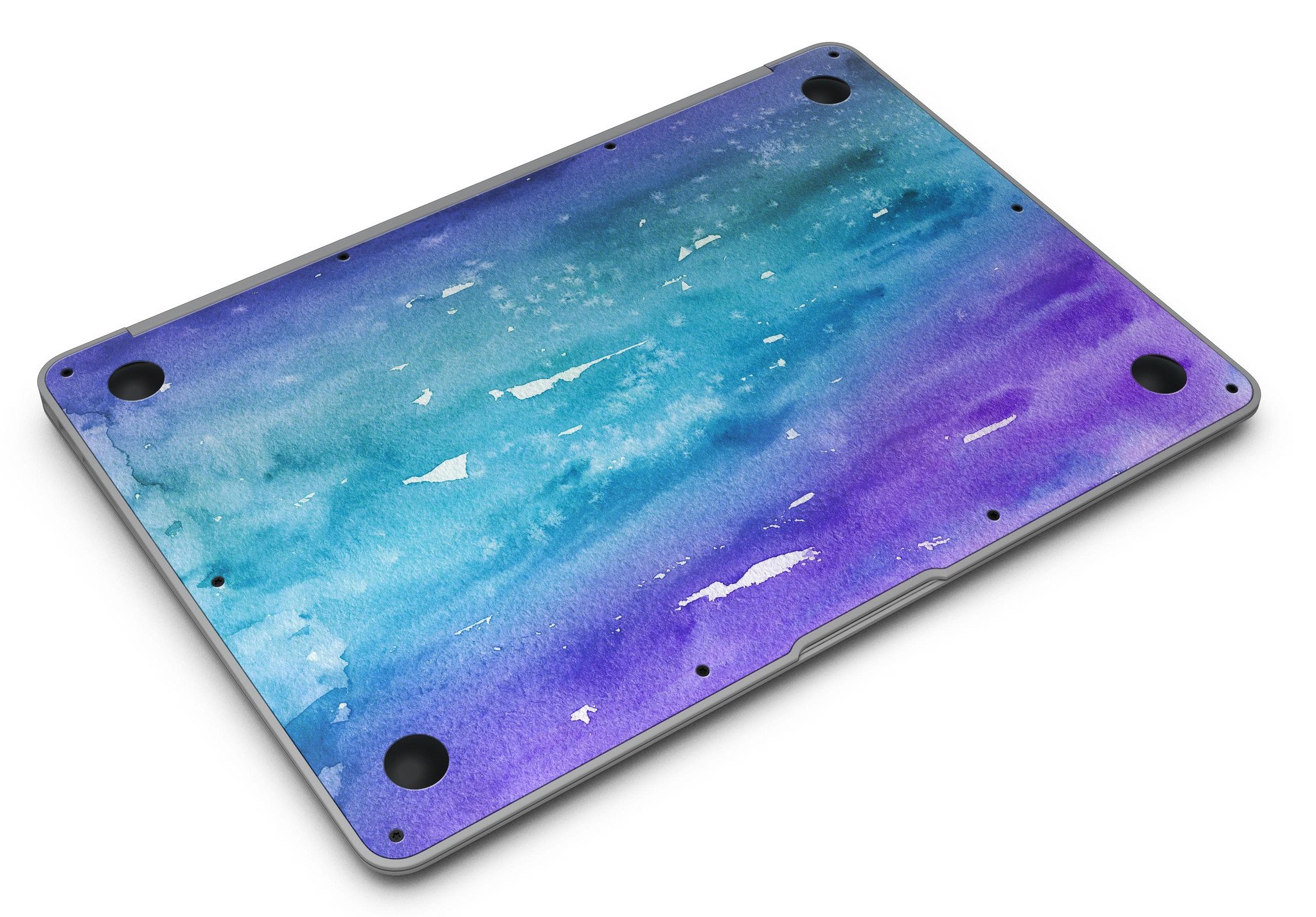 Blue 823 Absorbed Watercolor Texture MacBook Air skin, showcasing vibrant colors and a sleek design.