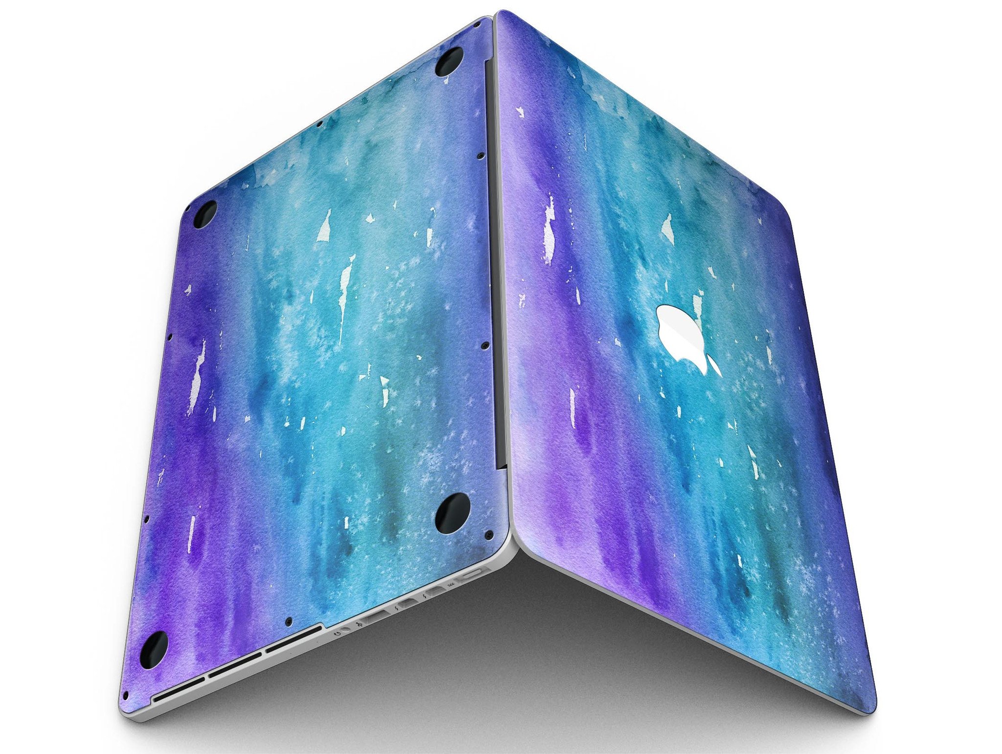 Blue 823 Absorbed Watercolor Texture skin for MacBook Pro with Retina Display, showcasing vibrant colors and a sleek design.