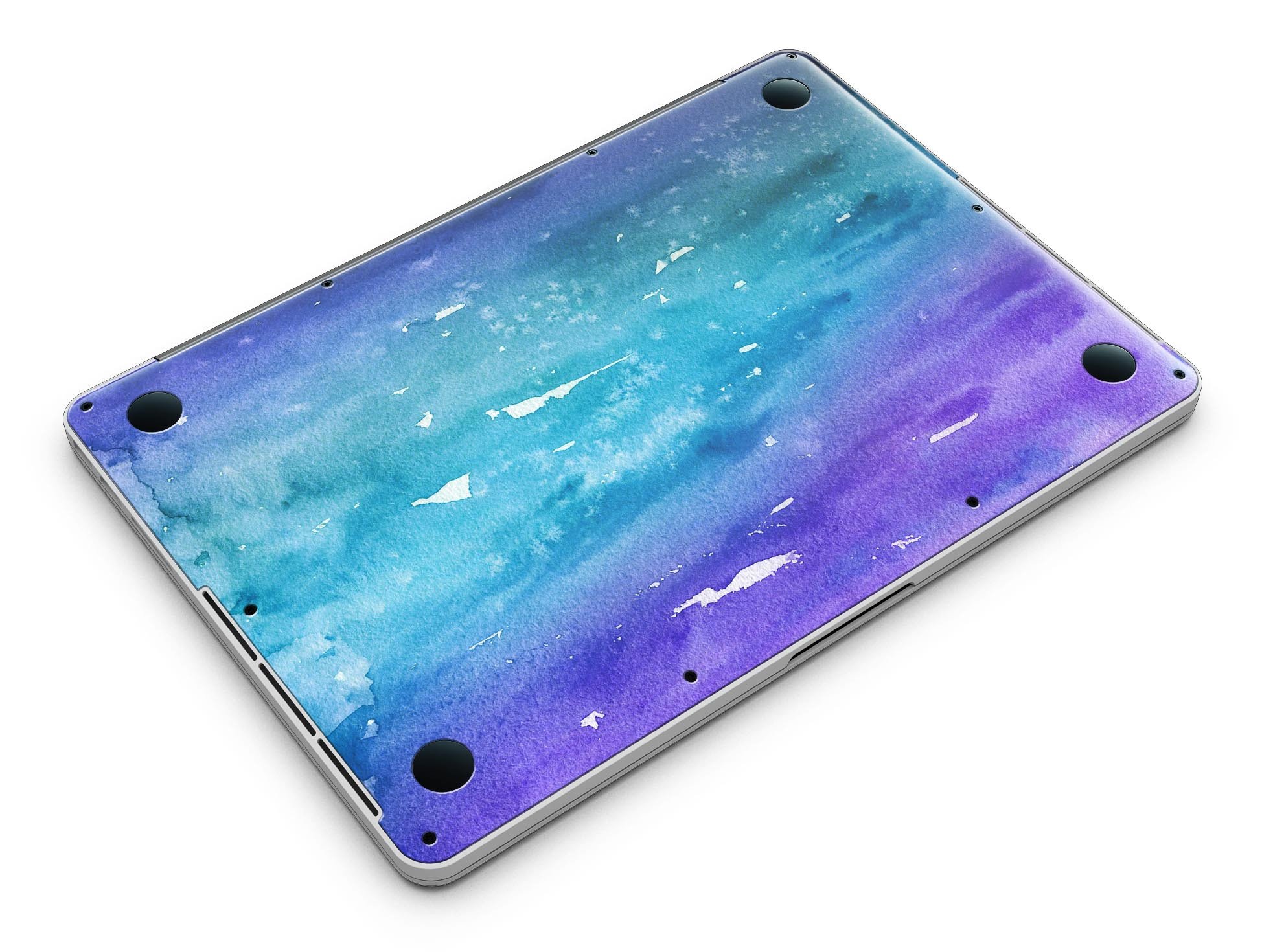 Blue 823 Absorbed Watercolor Texture skin for MacBook Pro with Retina Display, showcasing vibrant colors and a sleek design.