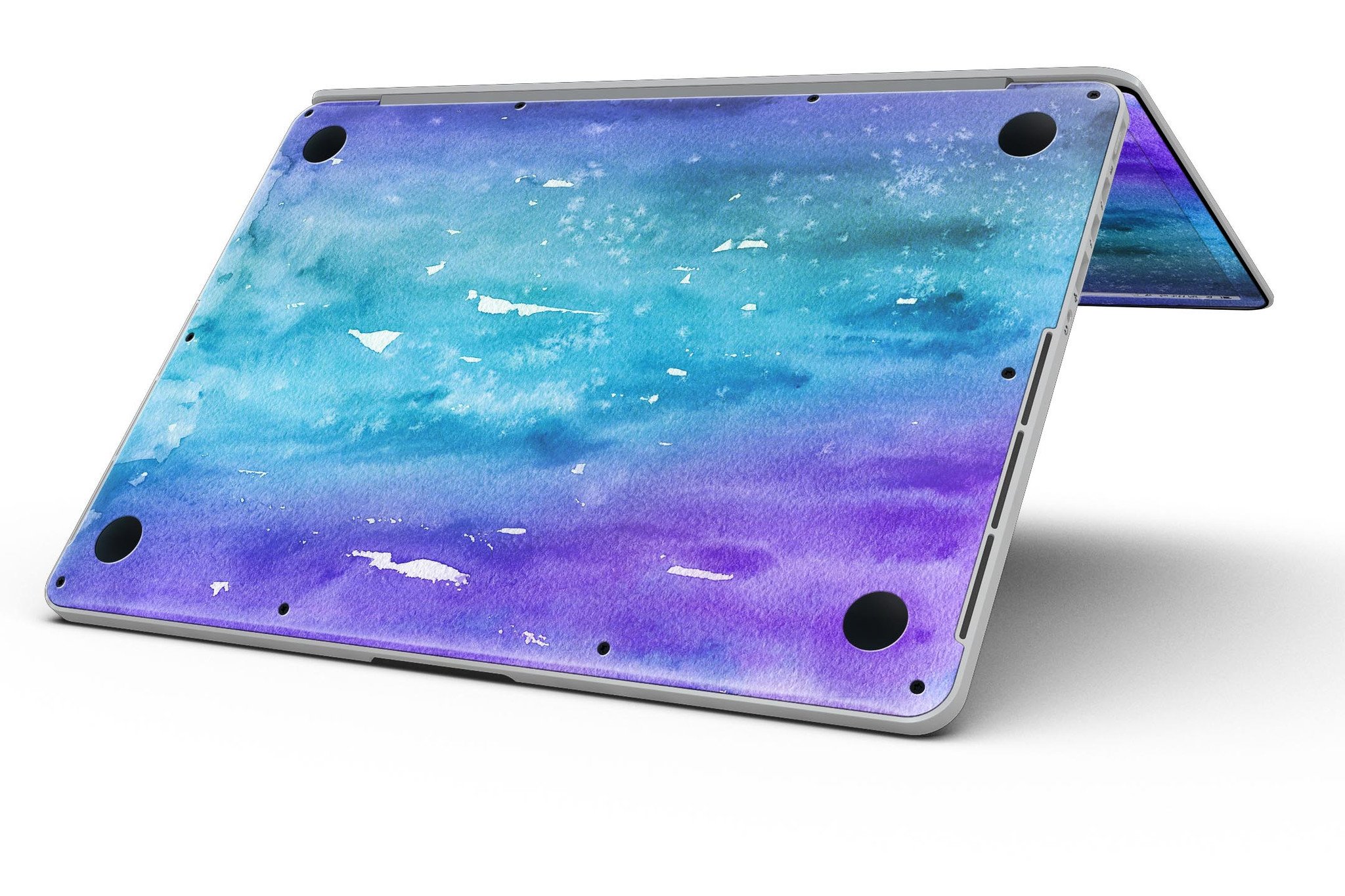 Blue 823 Absorbed Watercolor Texture skin for MacBook Pro with Retina Display, showcasing vibrant colors and a sleek design.