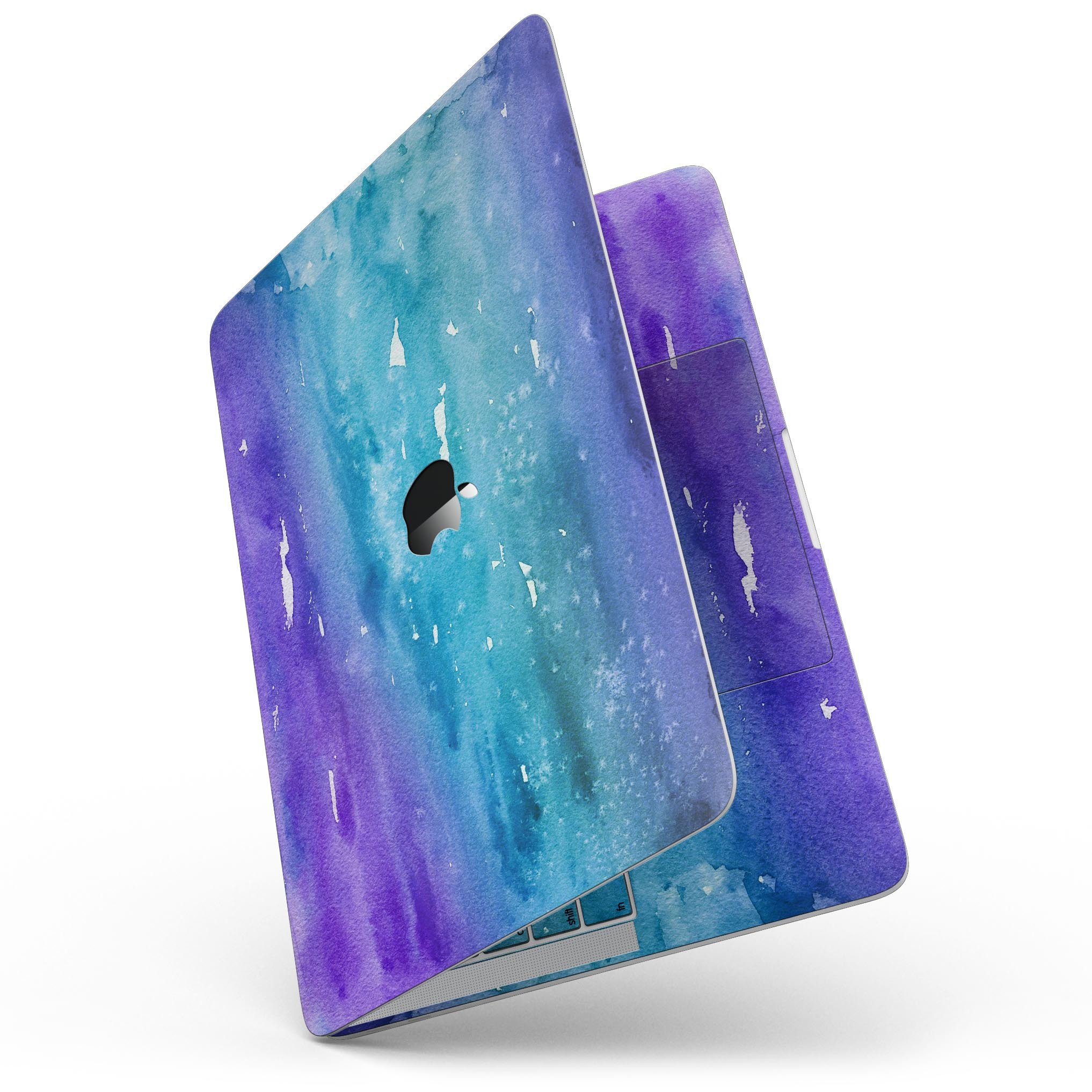 Blue 823 Absorbed Watercolor Texture skin for MacBook Pro, showcasing vibrant colors and artistic design.