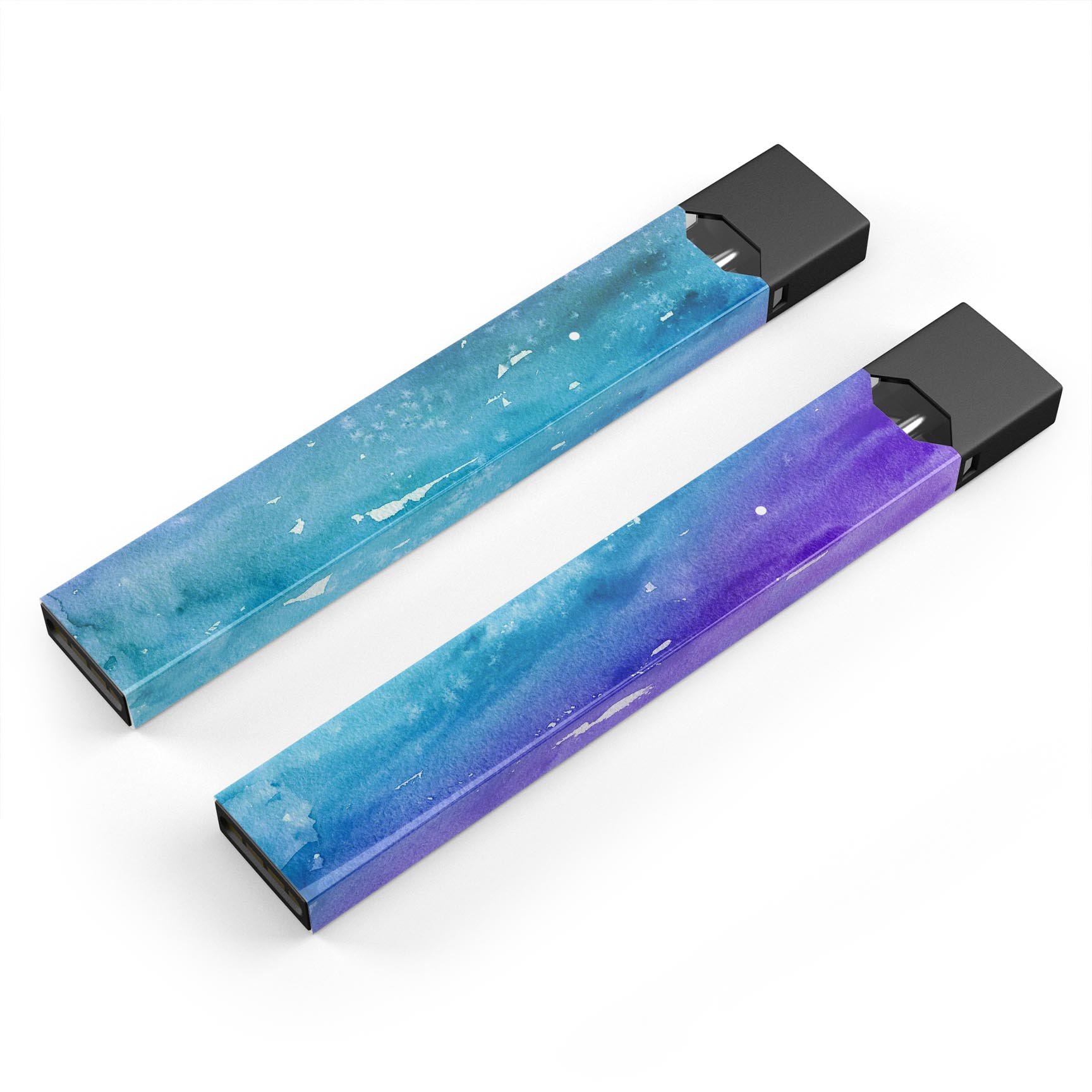 Blue 823 Absorbed Watercolor Texture decal for JUUL device, showcasing vibrant colors and a protective design.