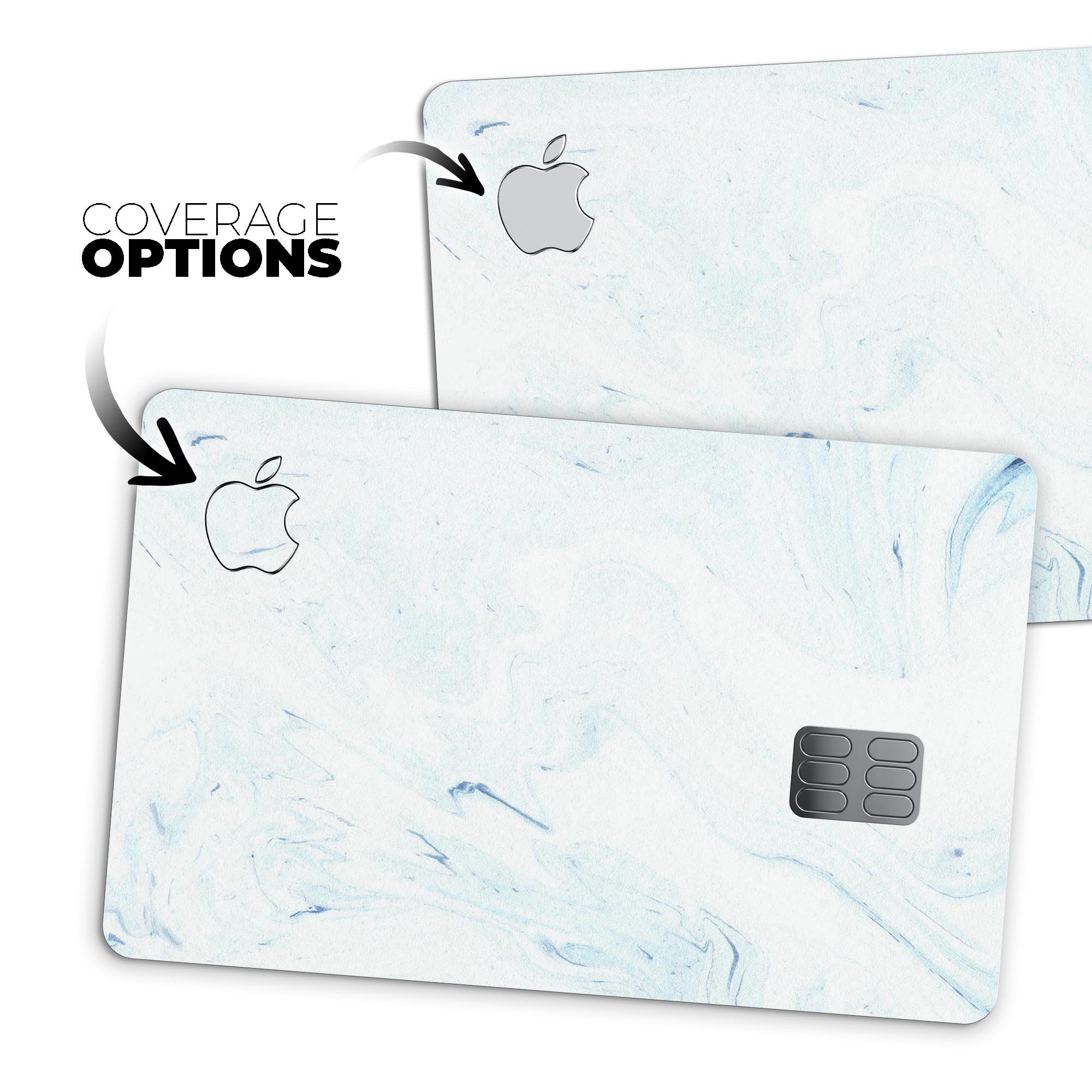 Blue 87 Textured Marble decal skin for Apple Card, showcasing its premium design and protective features.