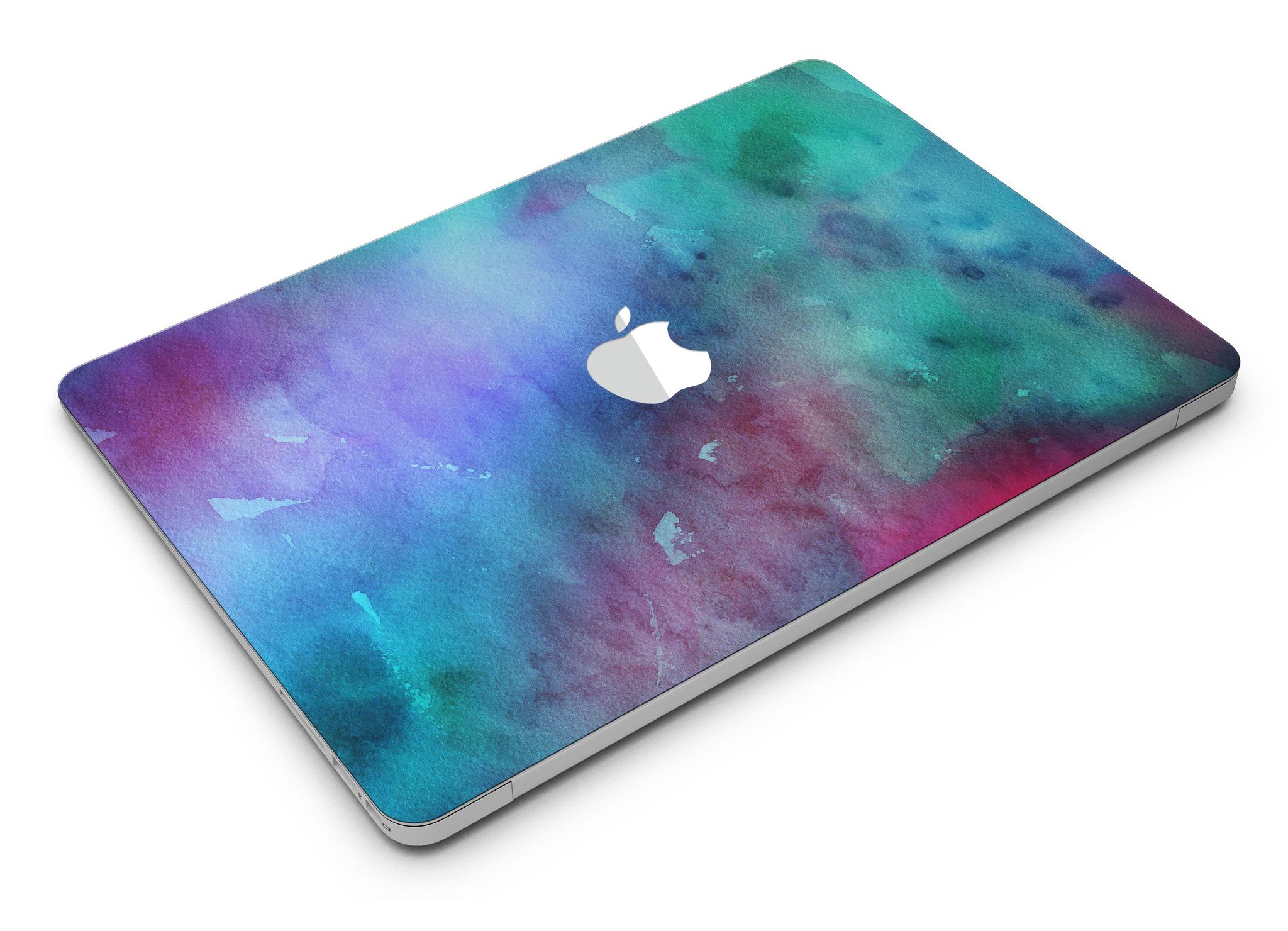 Blue 89608 Absorbed Watercolor Texture skin for MacBook Air, showcasing vibrant watercolor design on a sleek device.