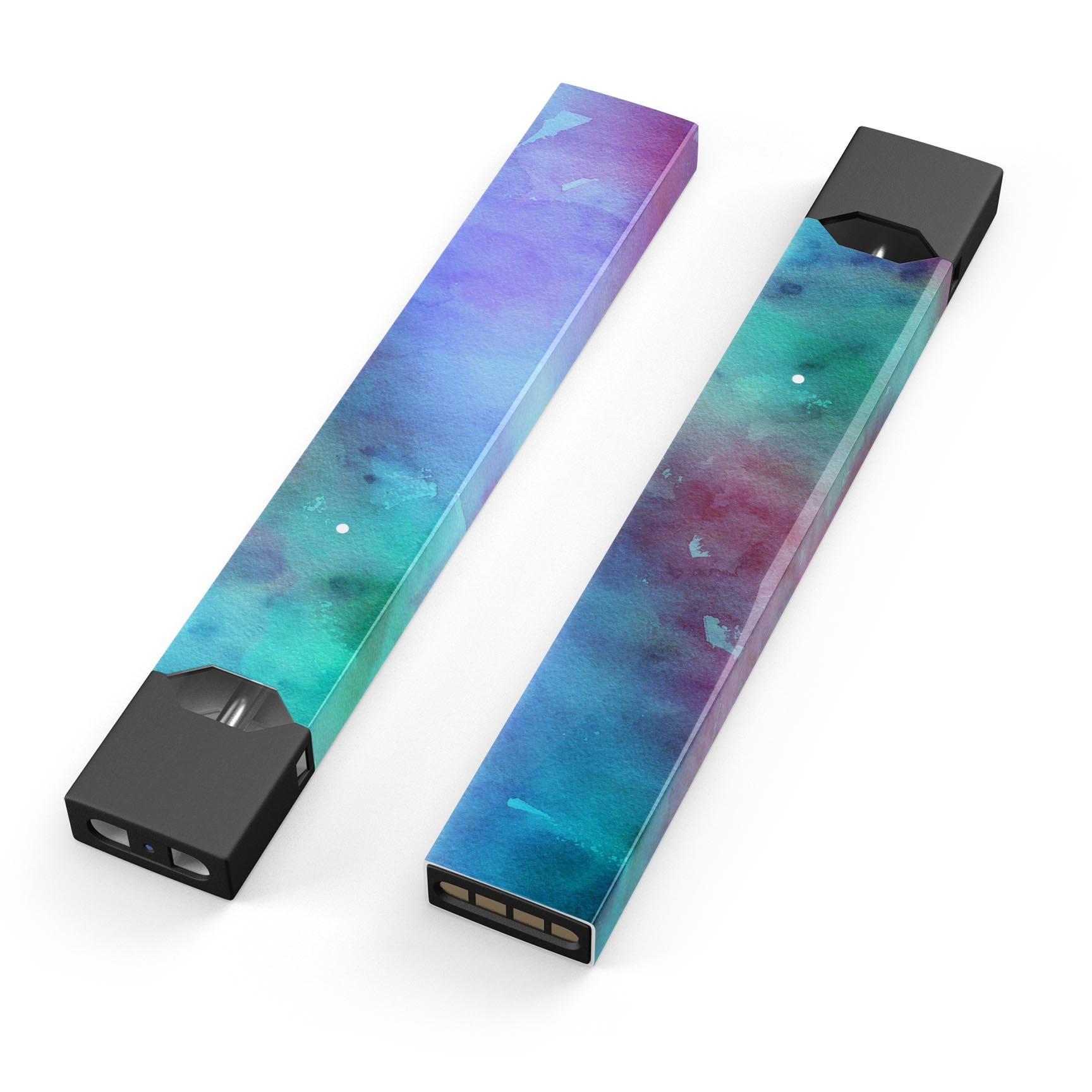 Blue 89608 Absorbed Watercolor Texture decal for JUUL device, showcasing vibrant colors and a protective finish.