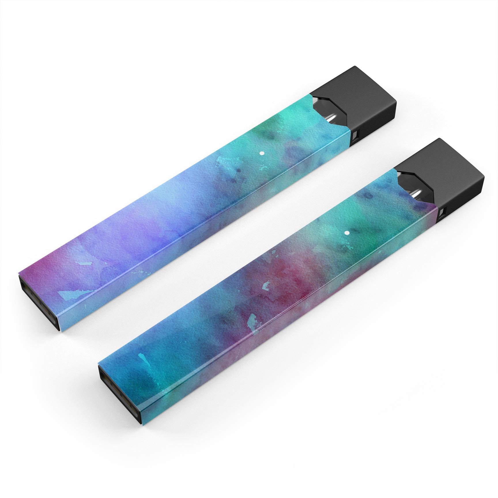 Blue 89608 Absorbed Watercolor Texture decal for JUUL device, showcasing vibrant colors and a protective finish.