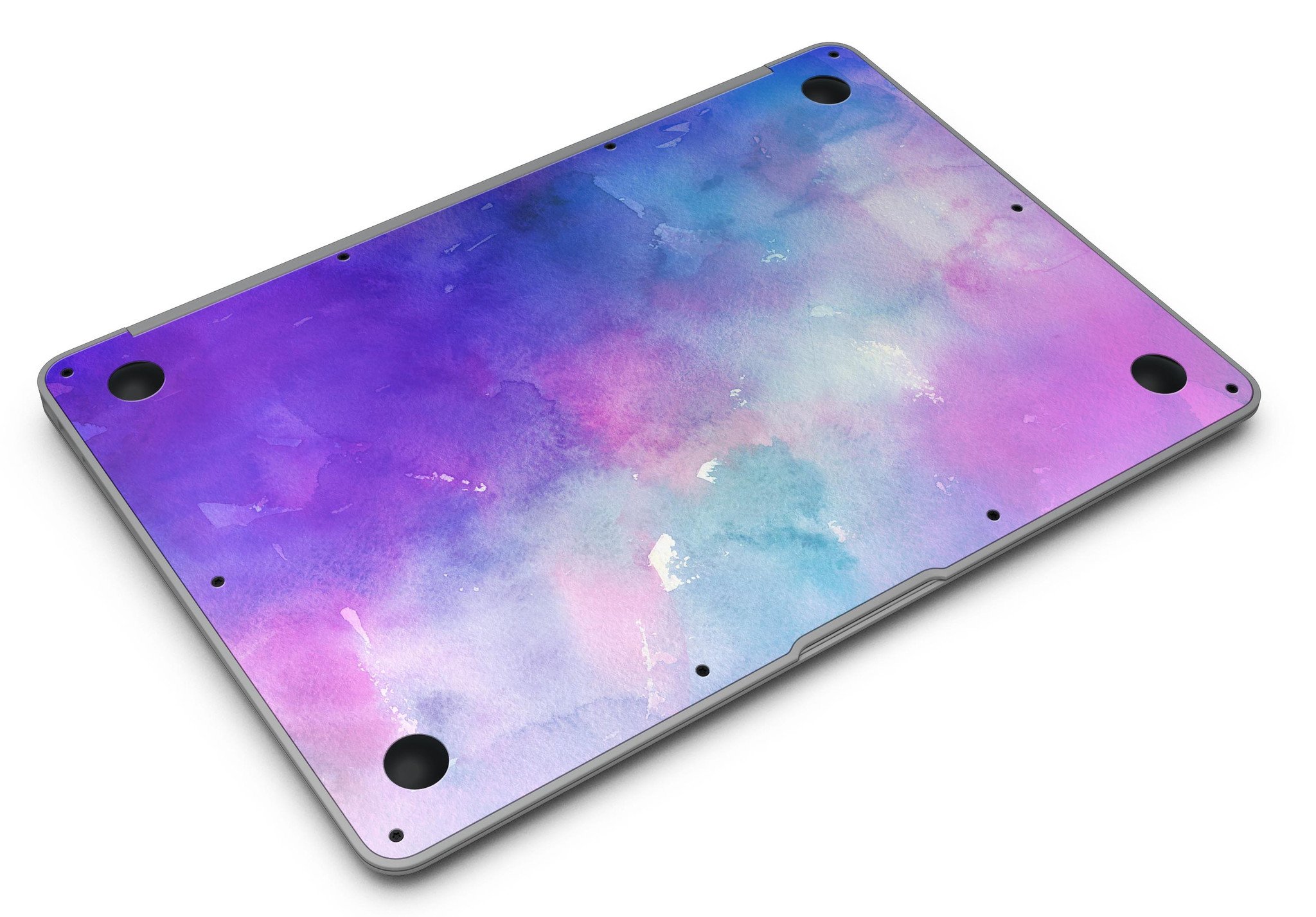 Blue 972 Absorbed Watercolor Texture skin for MacBook Air, showcasing vibrant colors and a sleek design.