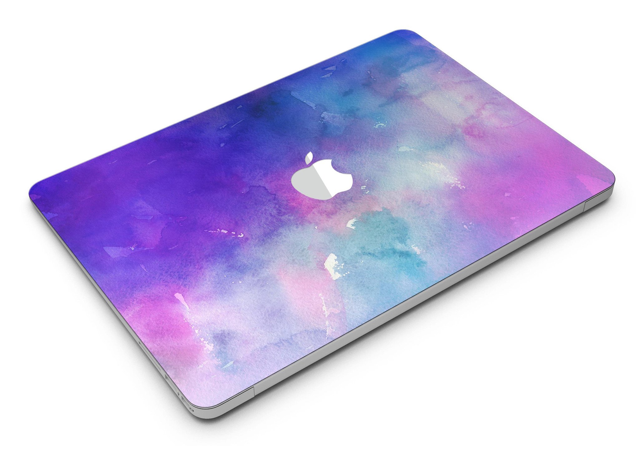 Blue 972 Absorbed Watercolor Texture skin for MacBook Air, showcasing vibrant colors and a sleek design.