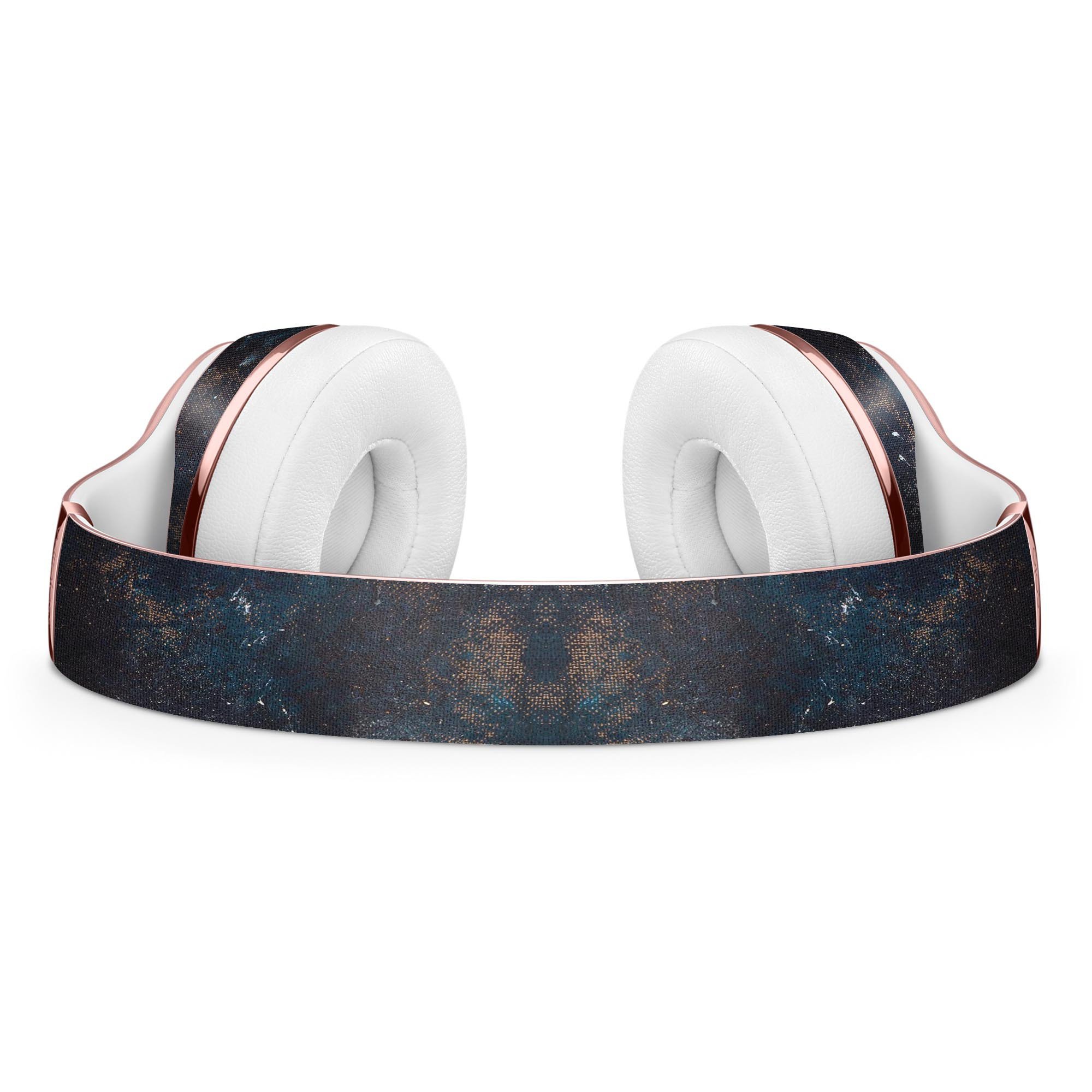 Blue and Gold Grunge Splatter Skin Kit for Beats by Dre Solo 3 Wireless Headphones, showcasing vibrant colors and unique design.