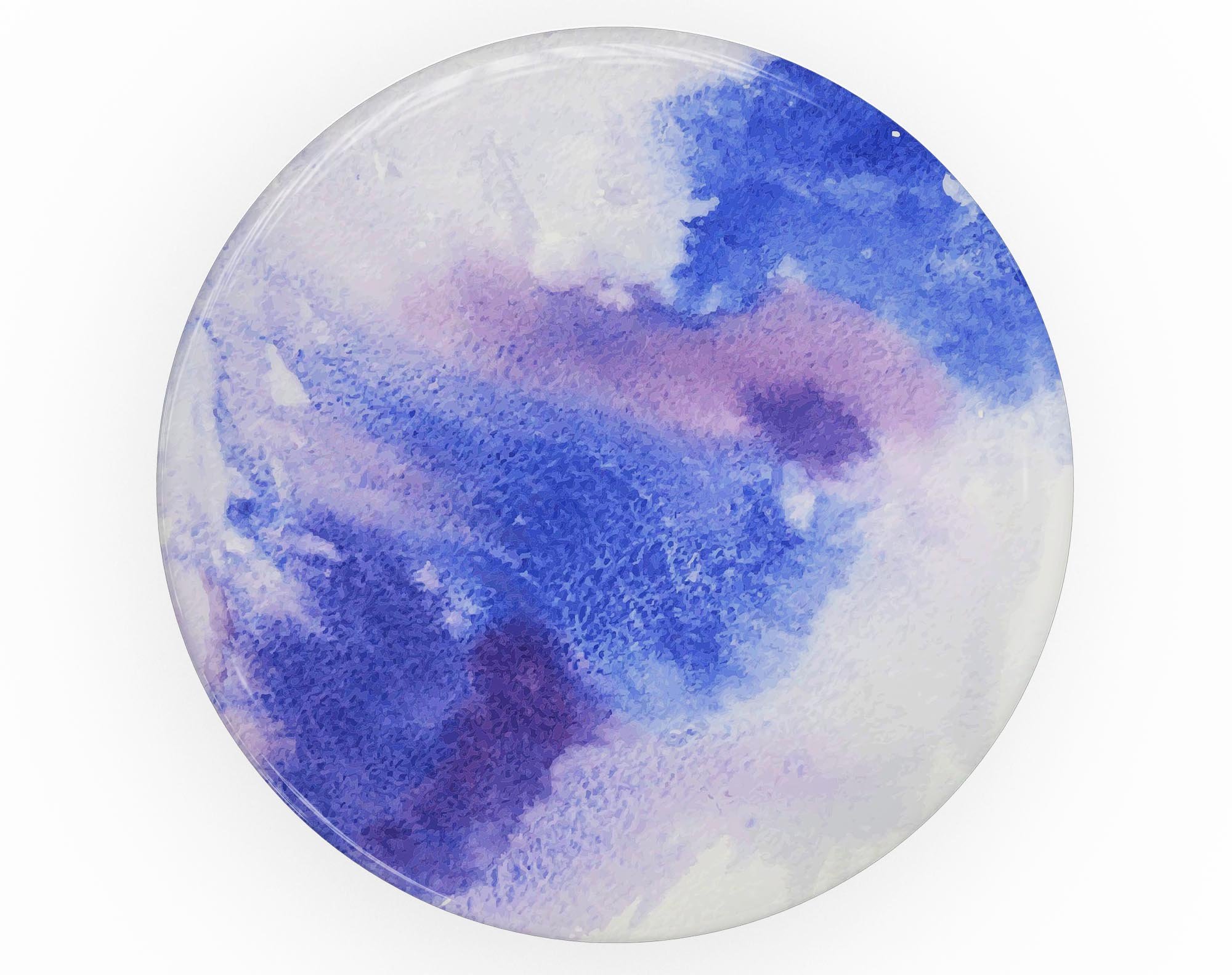 Blue and pink watercolor spill design skin for PopSockets, showcasing vibrant colors and artistic patterns.