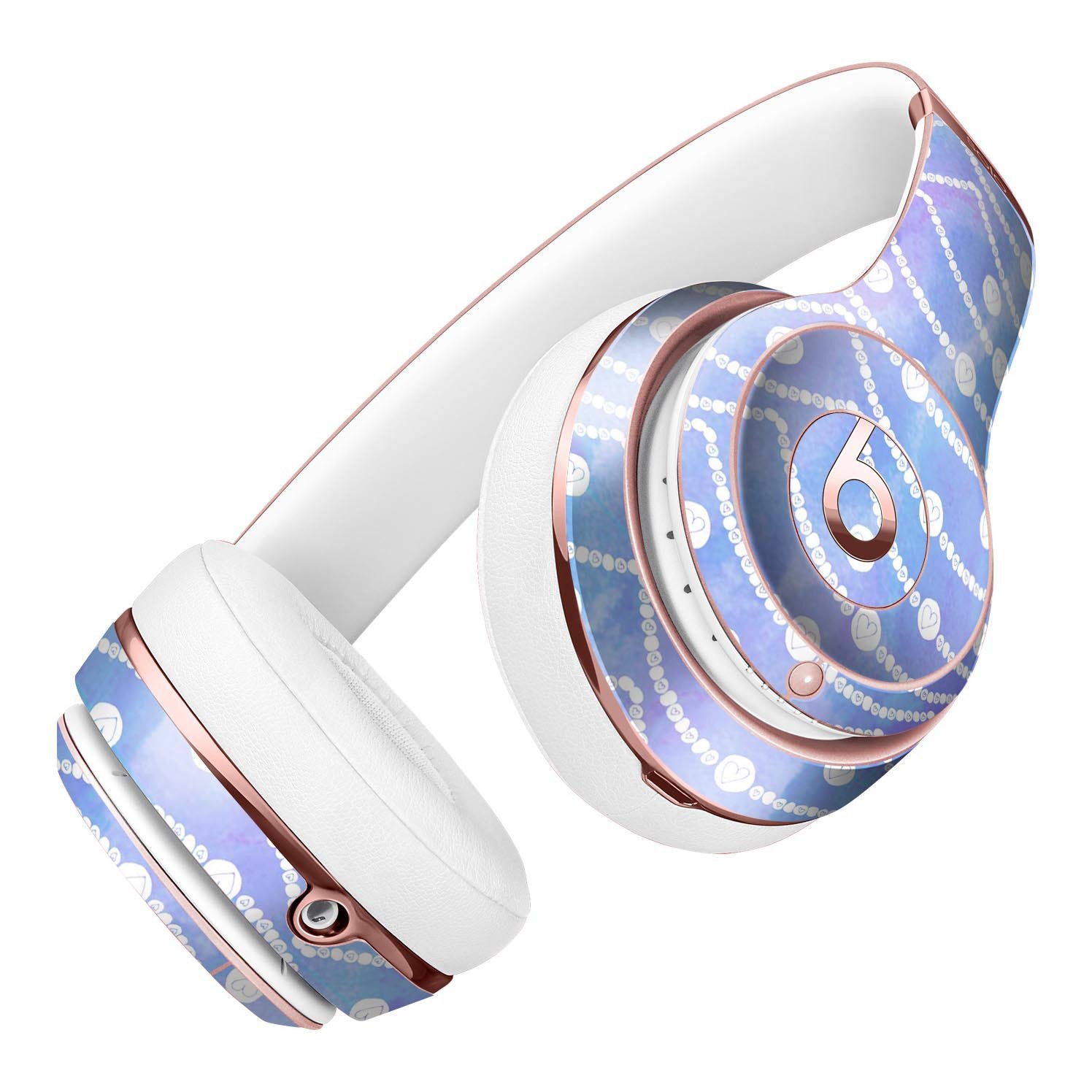 Blue and Purple Watercolor Waves Skin Kit for Beats by Dre Solo 3 Wireless Headphones, showcasing vibrant colors and a sleek design.