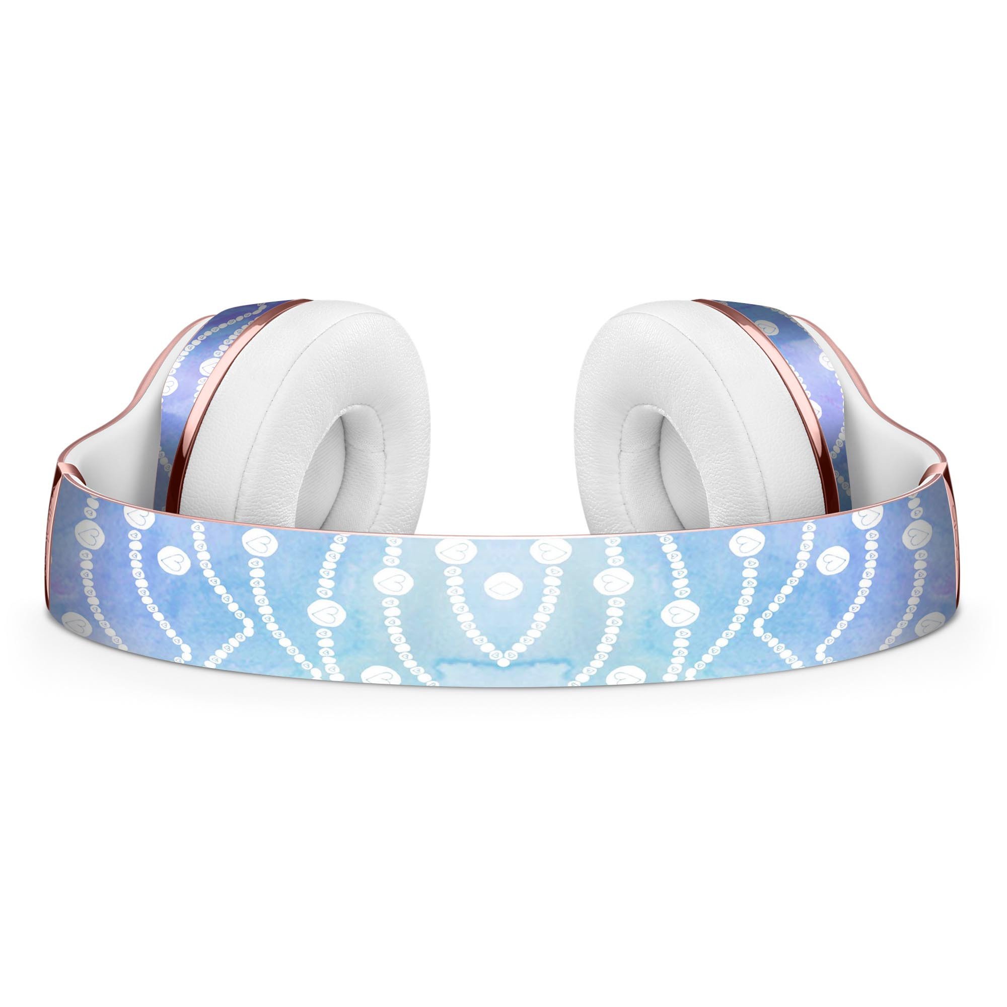 Blue and Purple Watercolor Waves Skin Kit for Beats by Dre Solo 3 Wireless Headphones, showcasing vibrant colors and a sleek design.