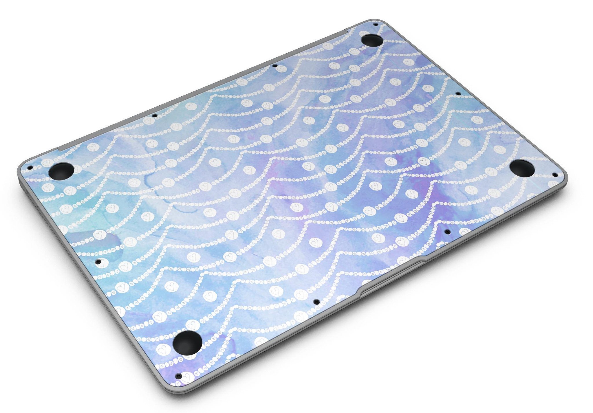 Blue and purple watercolor waves skin kit for MacBook Air, showcasing vibrant colors and artistic design.