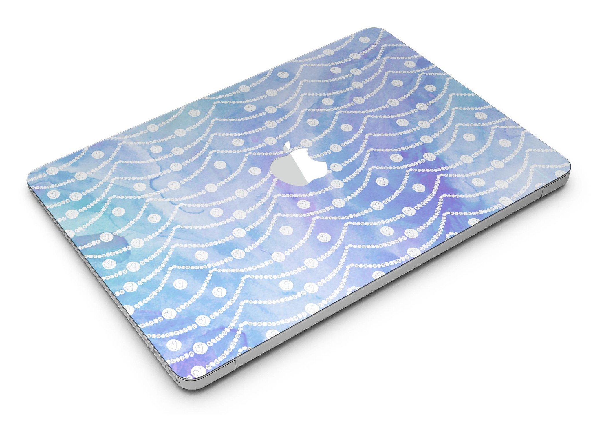 Blue and purple watercolor waves skin kit for MacBook Air, showcasing vibrant colors and artistic design.