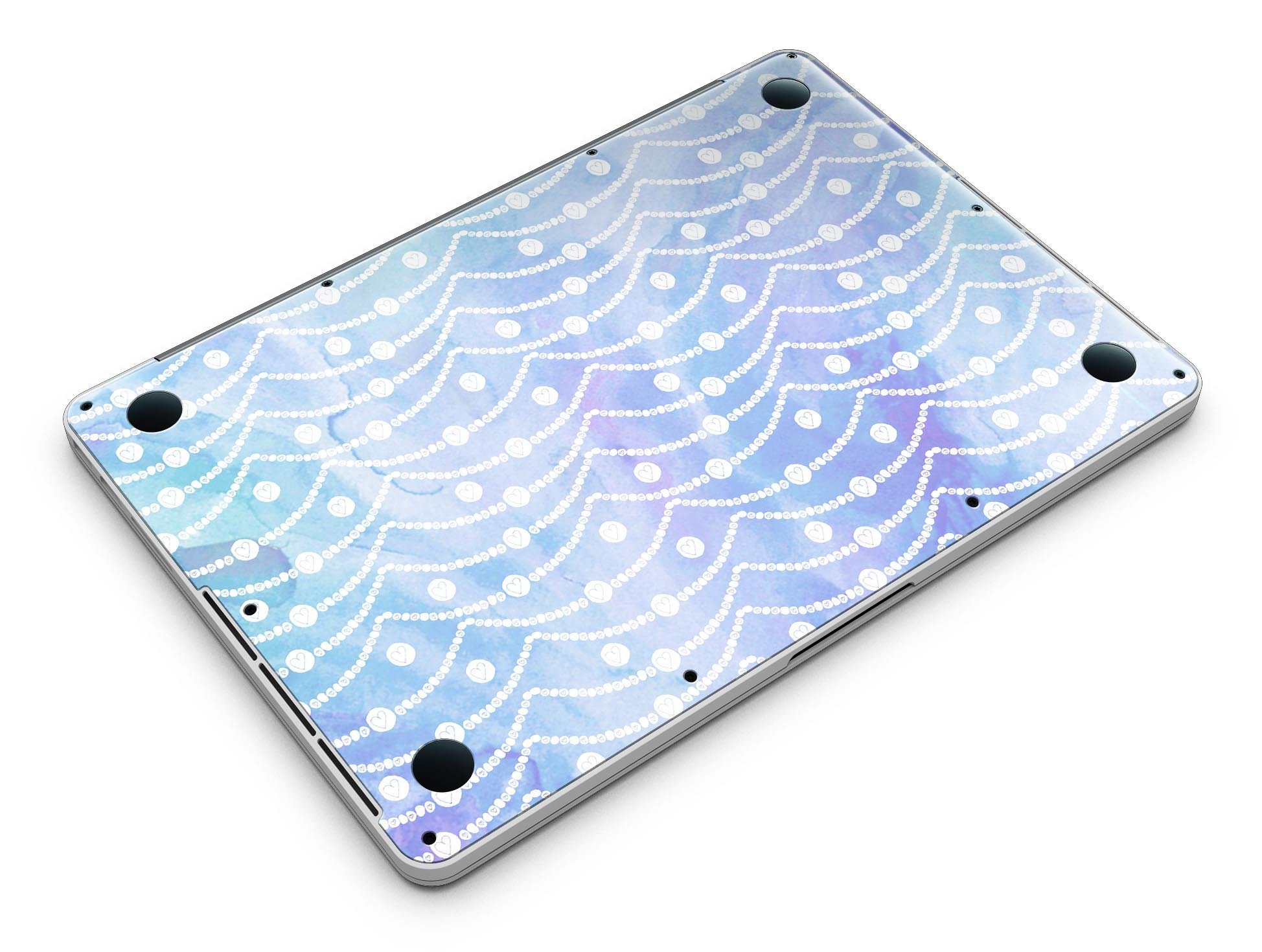 Blue and purple watercolor waves skin for MacBook Pro with Retina Display, showcasing vibrant colors and artistic design.