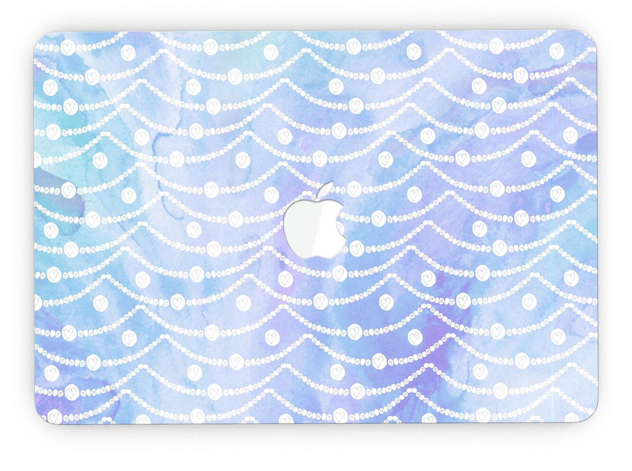 Blue and purple watercolor waves skin for MacBook Pro with Retina Display, showcasing vibrant colors and artistic design.