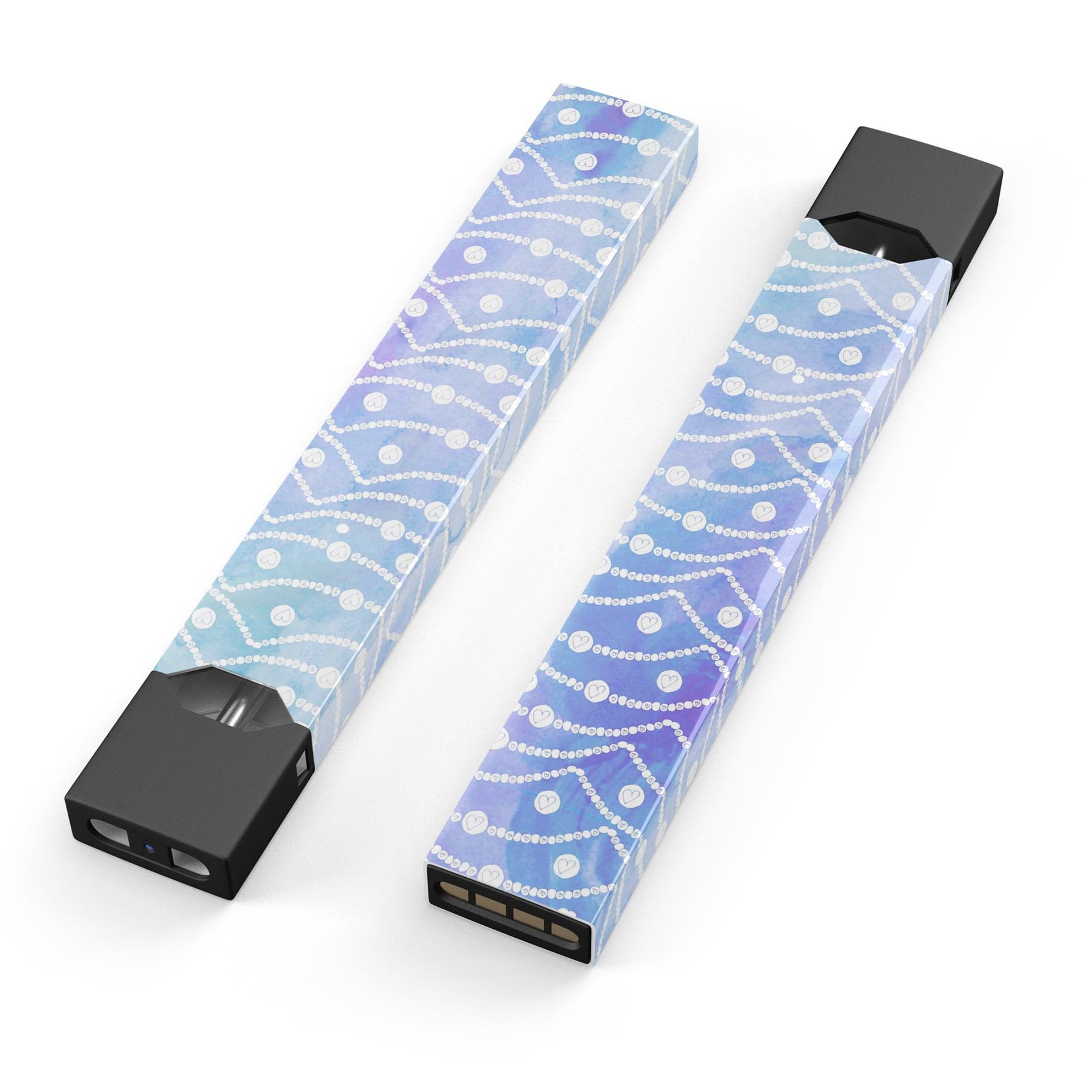 Blue and Purple Watercolor Waves skin-wrap for JUUL device, showcasing vibrant colors and smooth finish.