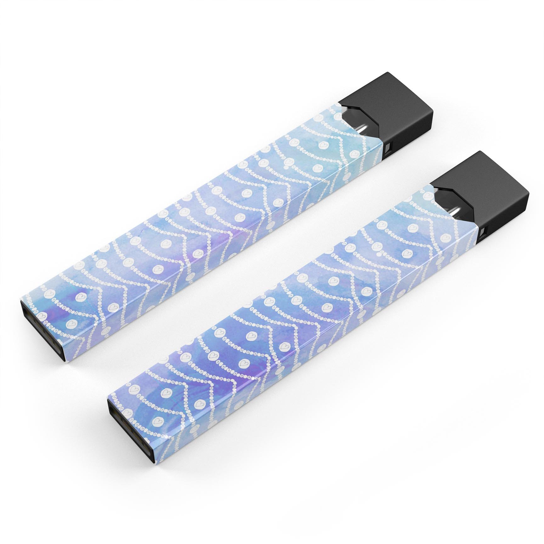 Blue and Purple Watercolor Waves skin-wrap for JUUL device, showcasing vibrant colors and smooth finish.