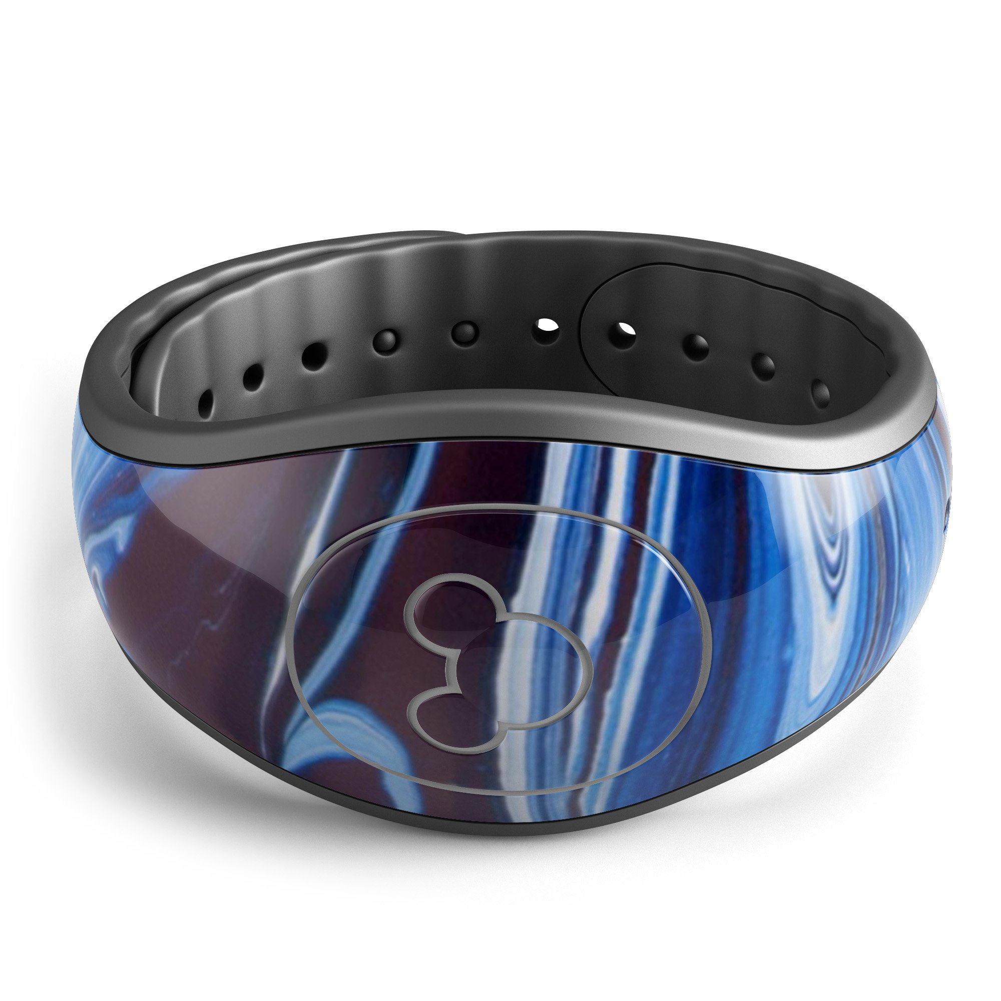 Blue and white blended paint skin wrap kit for Disney Magic Band, showcasing a stylish design with a smooth finish.