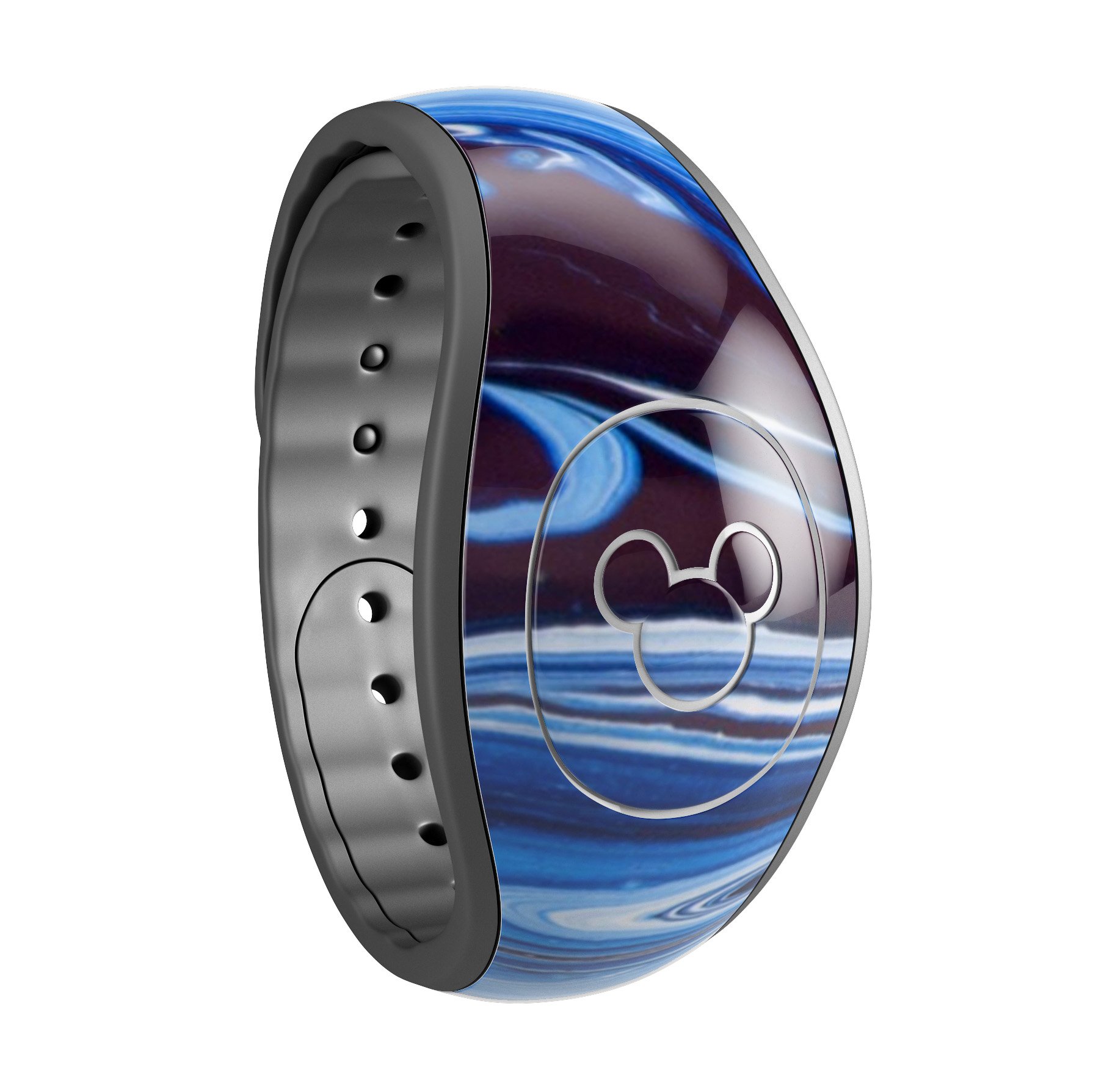 Blue and white blended paint skin wrap kit for Disney Magic Band, showcasing a stylish design with a smooth finish.