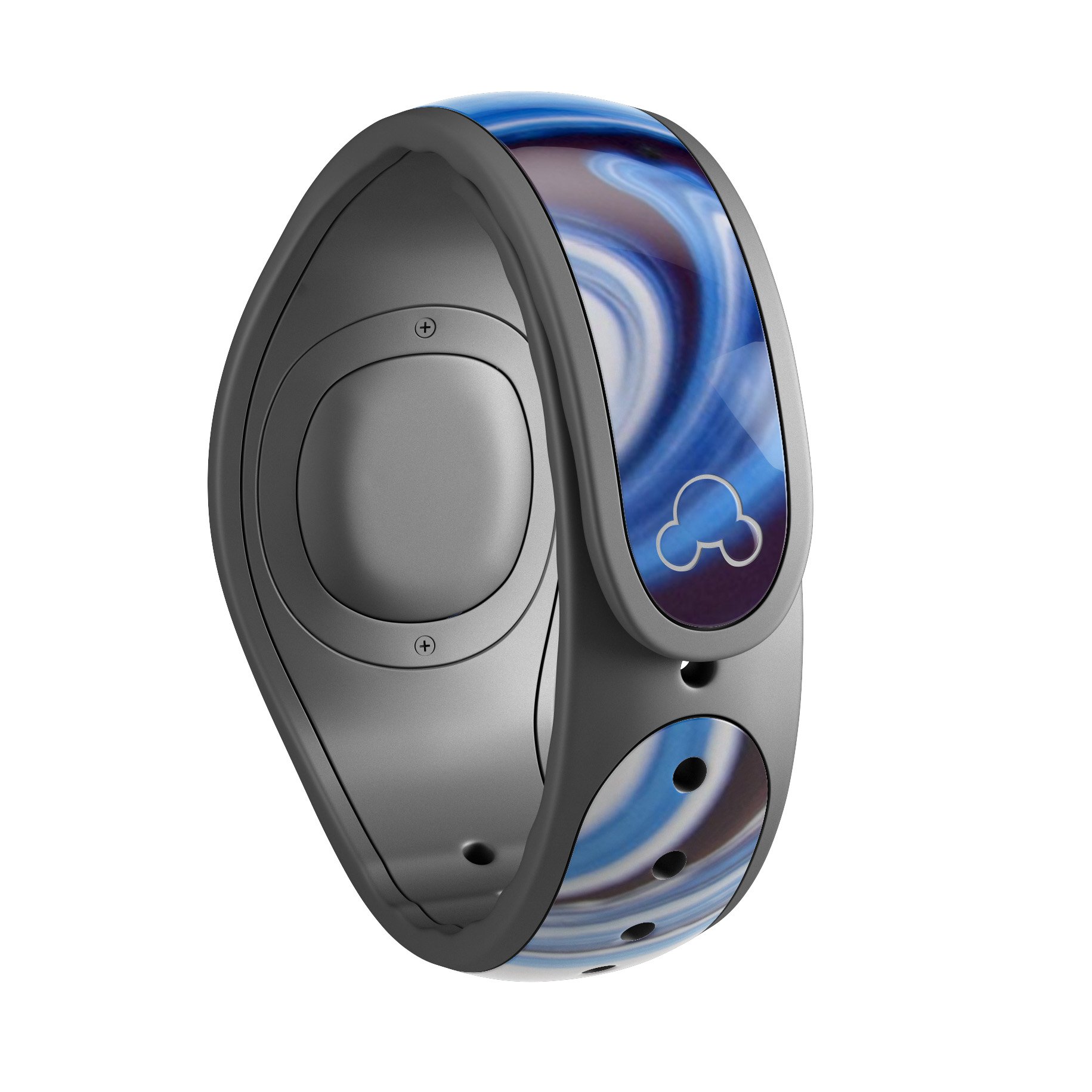 Blue and white blended paint skin wrap kit for Disney Magic Band, showcasing a stylish design with a smooth finish.