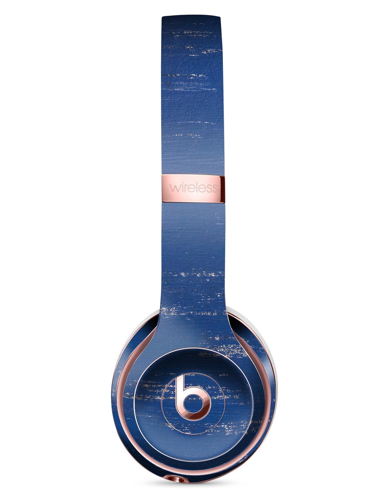 Blue and white chipped paint skin kit for Beats by Dre Solo 3 Wireless Headphones, showcasing a stylish design and premium vinyl material.