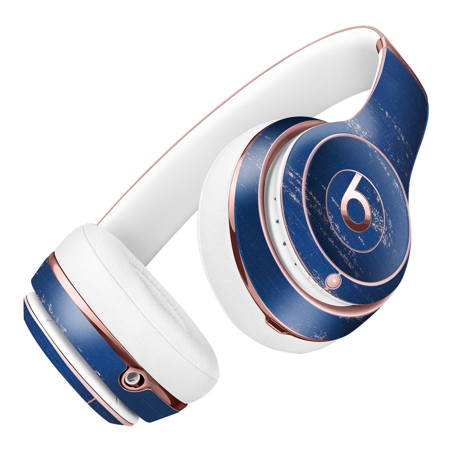 Blue and white chipped paint skin kit for Beats by Dre Solo 3 Wireless Headphones, showcasing a stylish design and premium vinyl material.