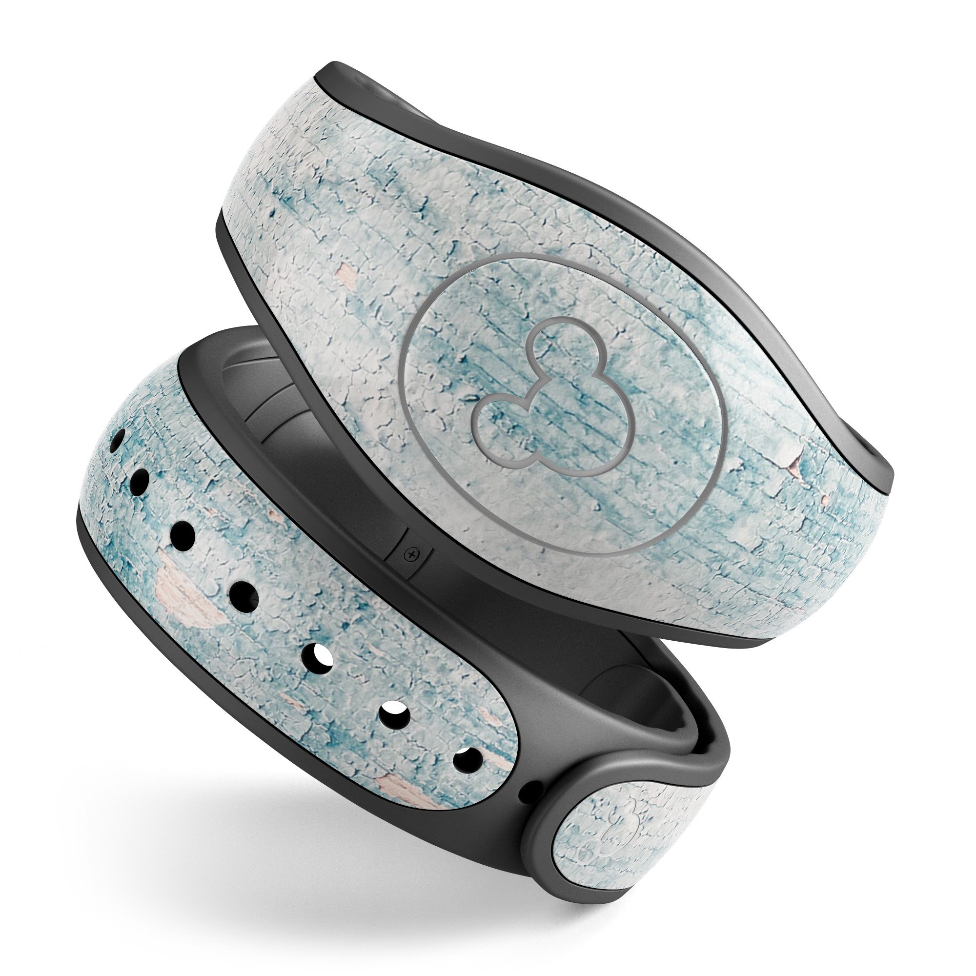 Blue Chipped Concrete Wall decal skin wrap kit for Disney Magic Band, showcasing a trendy design and high-quality finish.