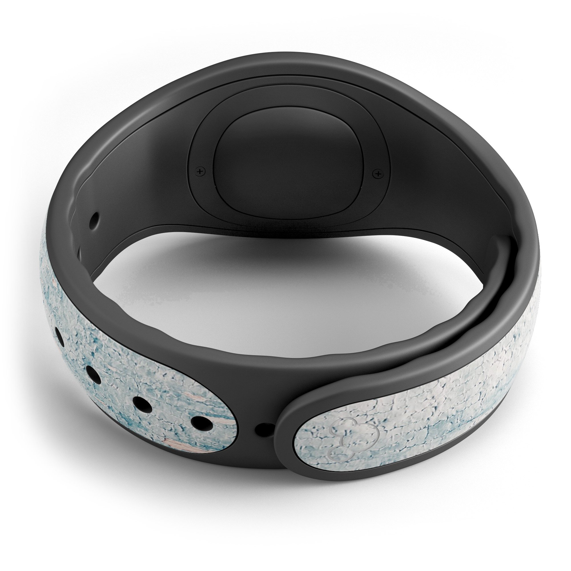 Blue Chipped Concrete Wall decal skin wrap kit for Disney Magic Band, showcasing a trendy design and high-quality finish.