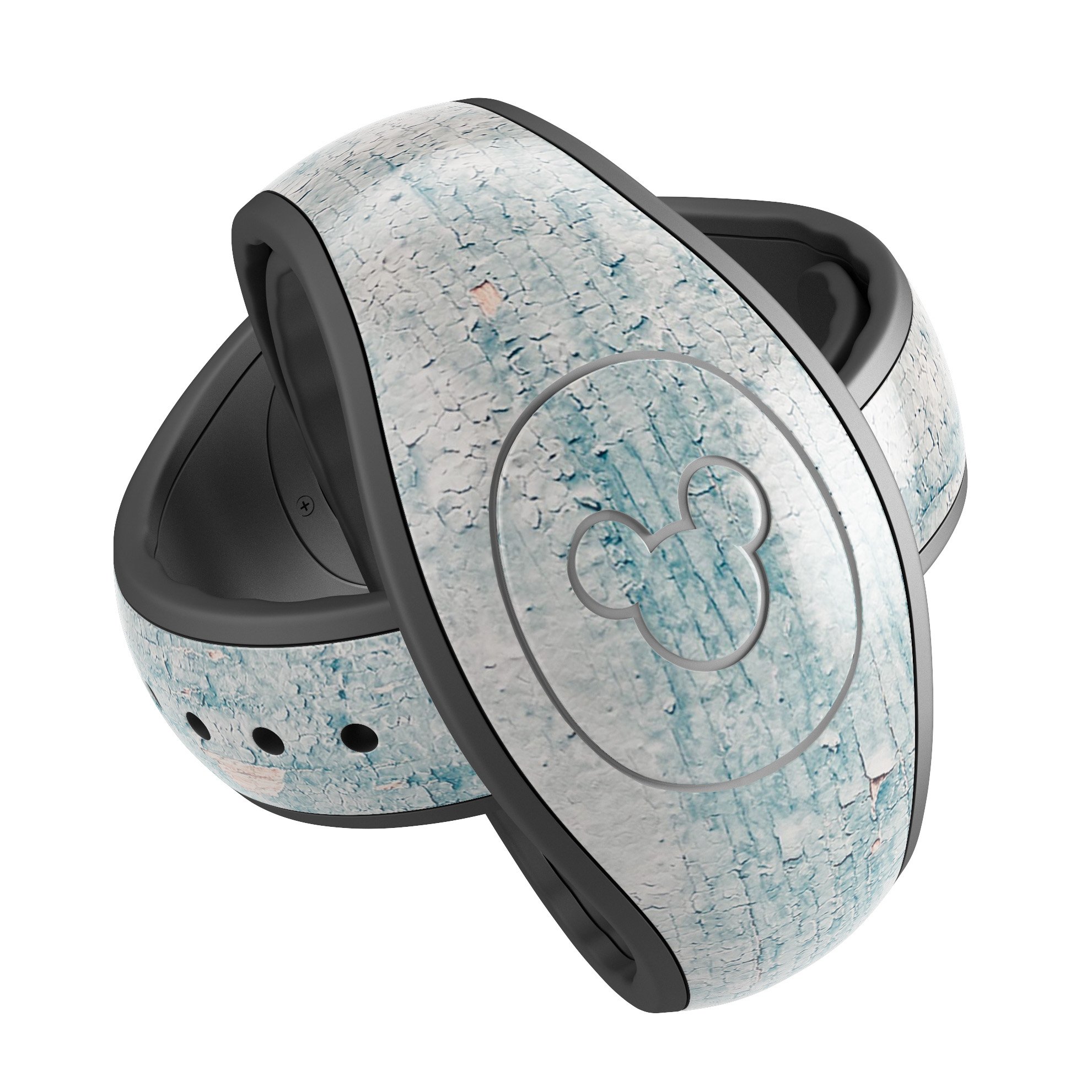 Blue Chipped Concrete Wall decal skin wrap kit for Disney Magic Band, showcasing a trendy design and high-quality finish.