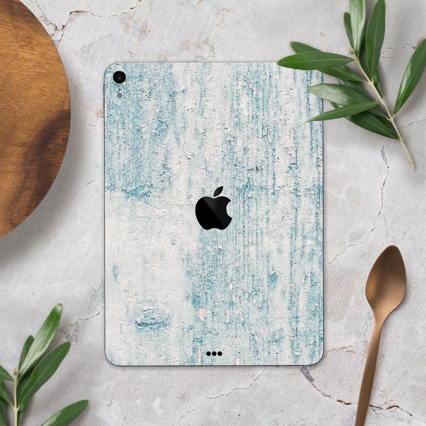 Blue Chipped Concrete Wall skin decal for Apple iPad, showcasing a textured design with a modern aesthetic.