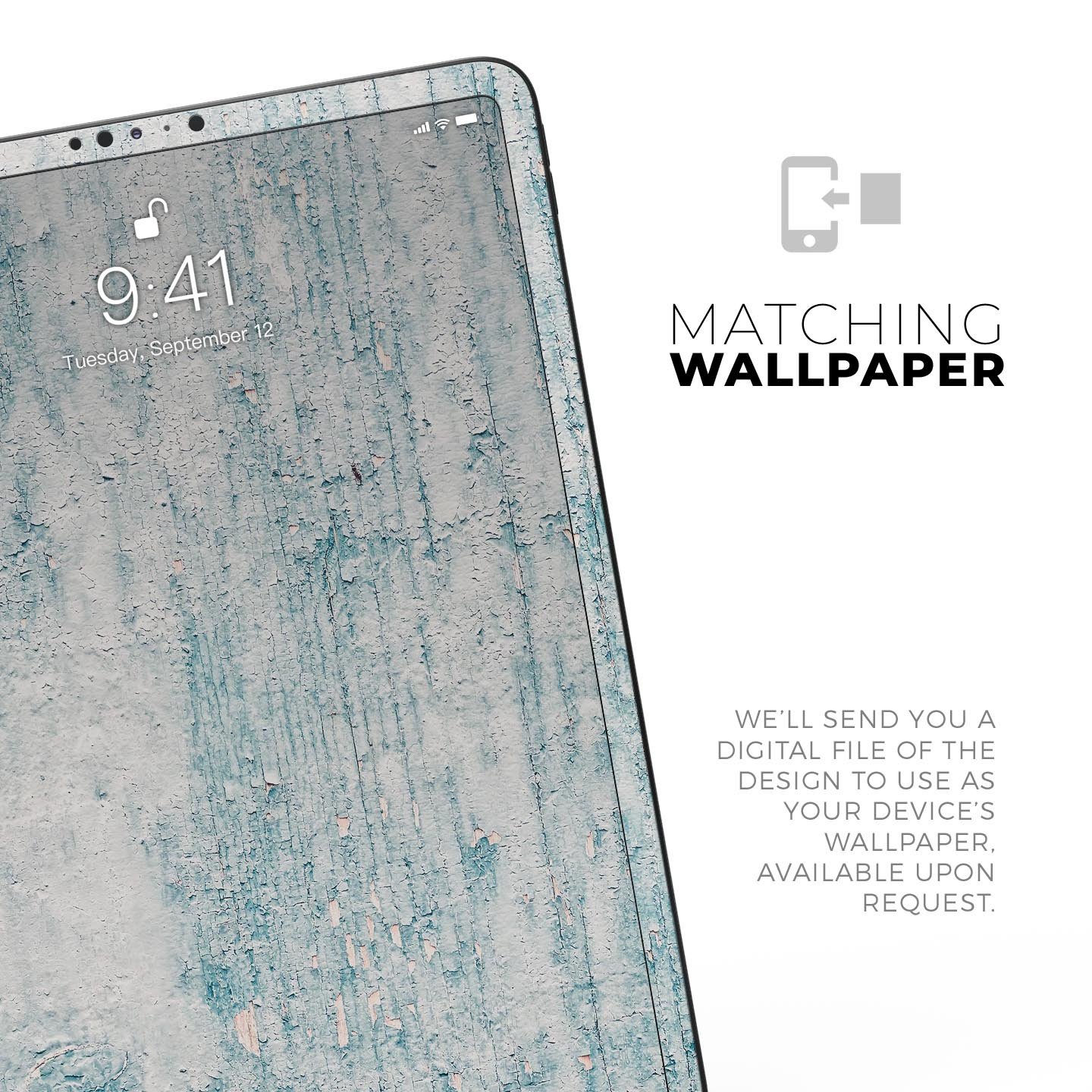 Blue Chipped Concrete Wall skin decal for Apple iPad, showcasing a textured design with a modern aesthetic.